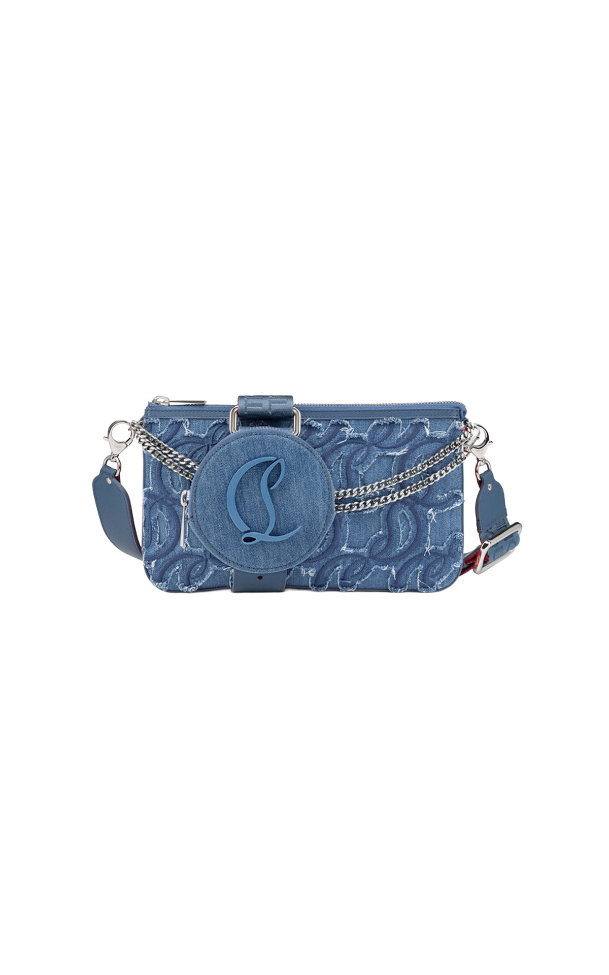 Christian Louboutin Loubila hybrid pouch toile from Bicester Village