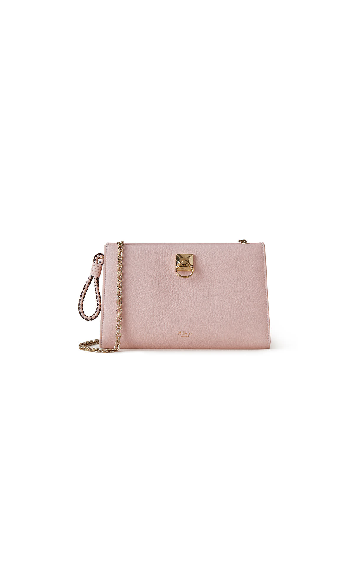 Mulberry Iris wallet on chain heavy grain from Bicester Village