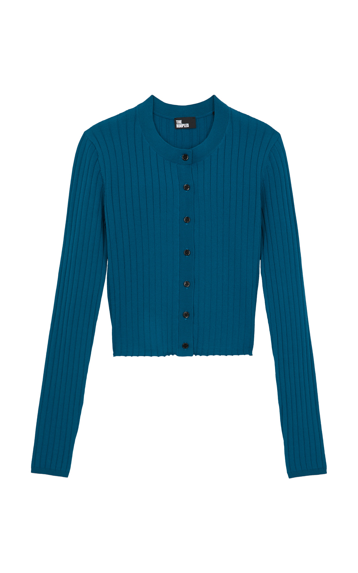 Cárdigan de canalé fino con botones en contraste the kooples outlet madrid las rozas village