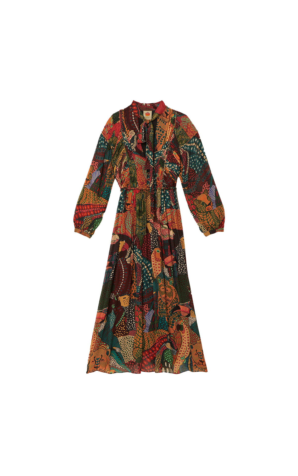 Farm Rio fauna mix multicolor v neckline maxi dress from Bicester Village