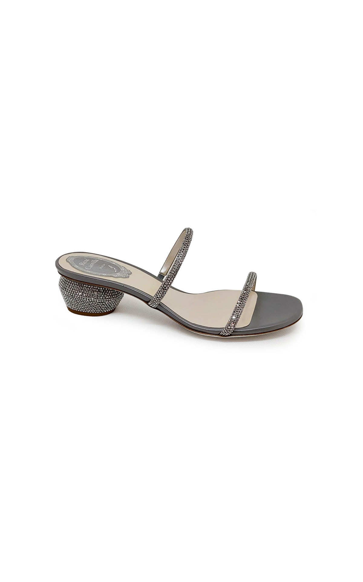 Bessie sandals in satin gray