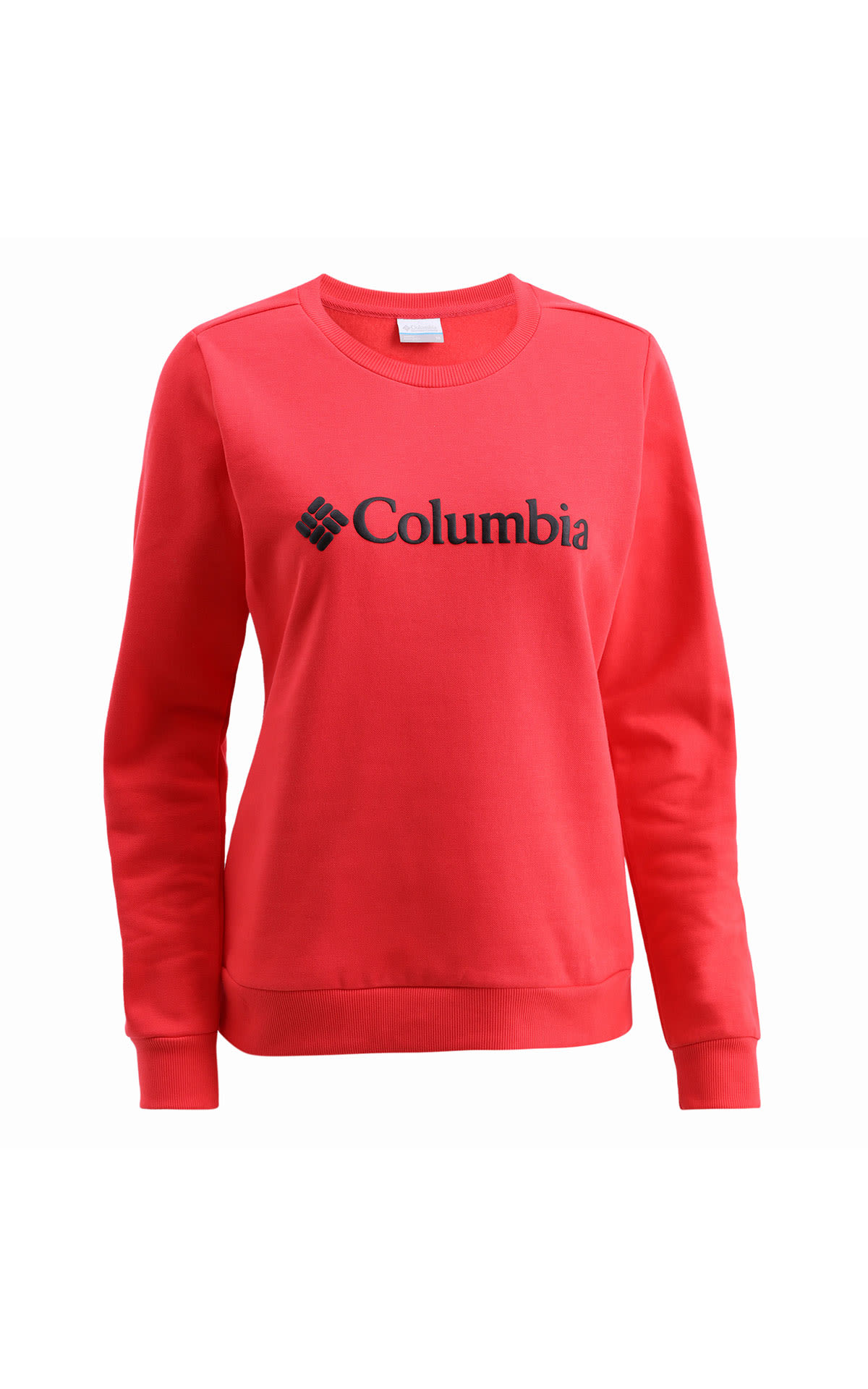 Sudadera roja con logo de la marca Columbia