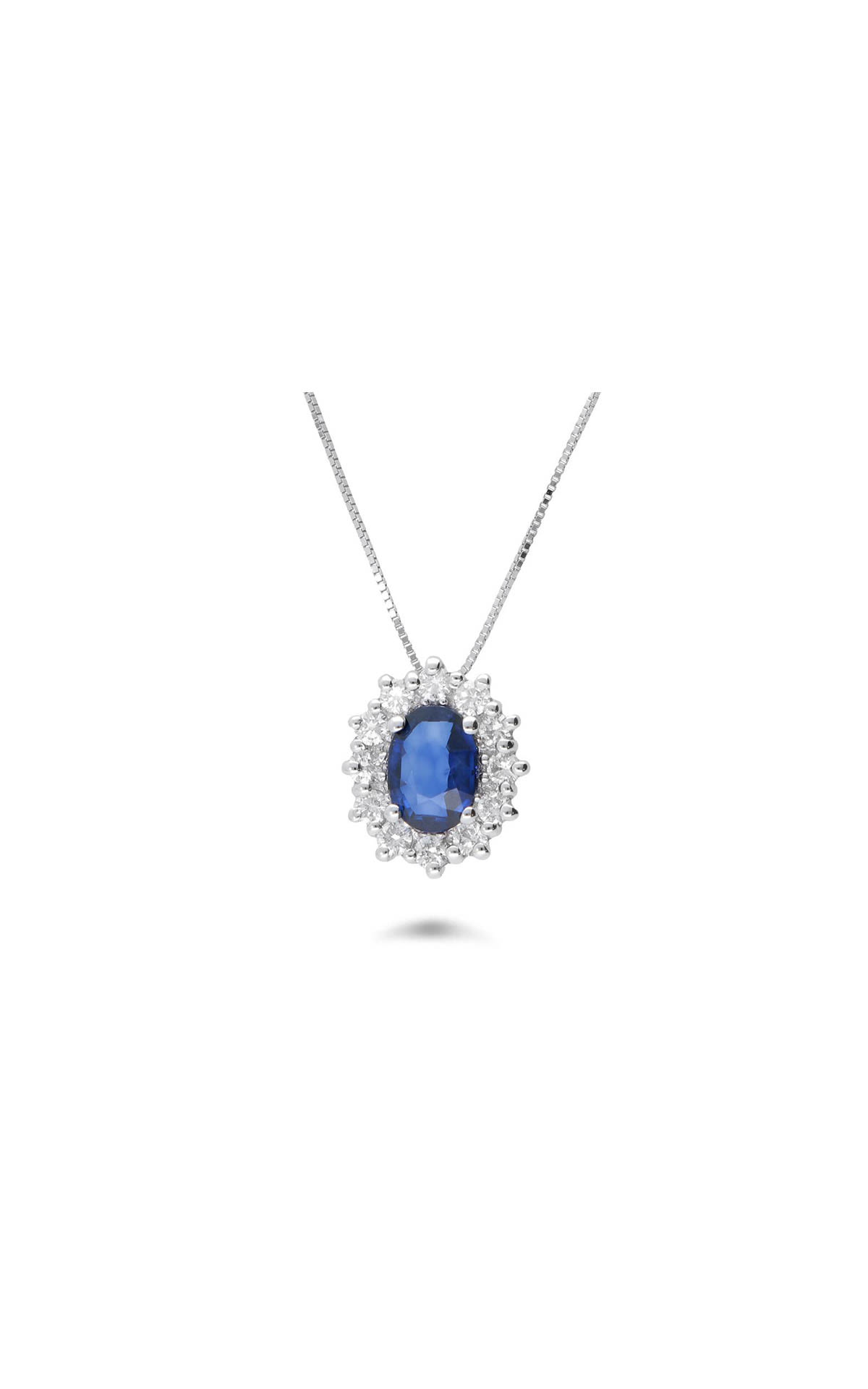 ORO&CO | Luxury Zone White gold necklace with sapphire and diamonds