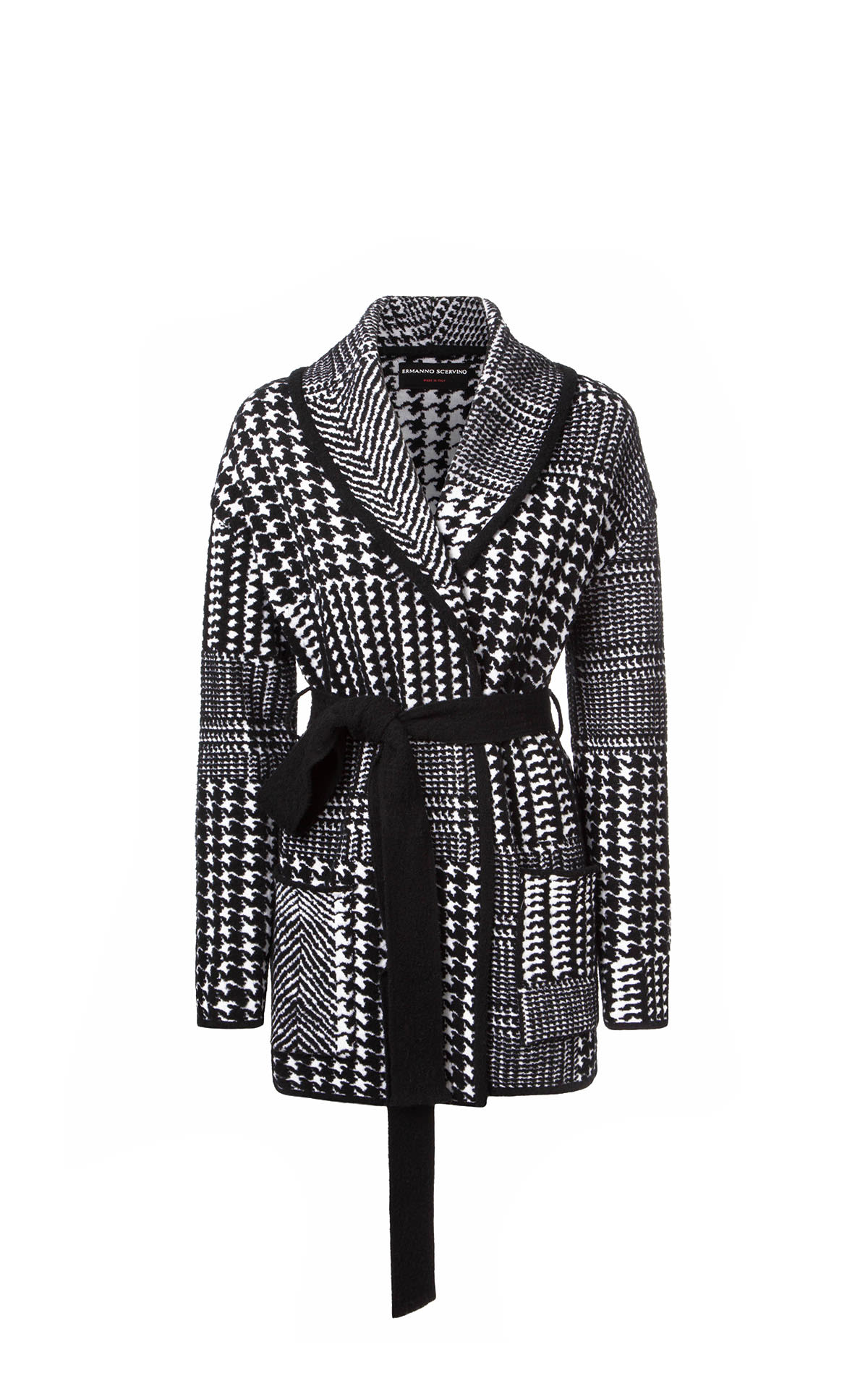 Ermanno Scervino Coat with black and white belt