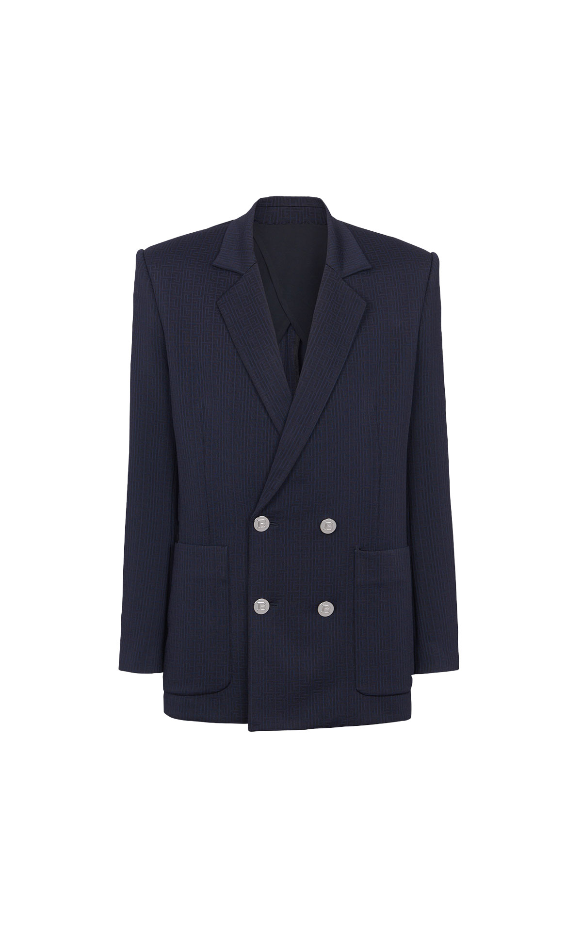 Balmain Mini monogram jersey pique blazer jacket from Bicester Village
