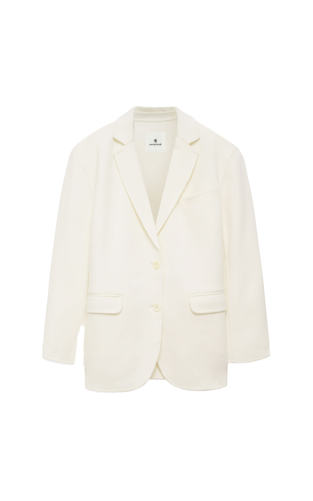 Anine Bing Quinn blazer white cashmere blend from Bicester Village
