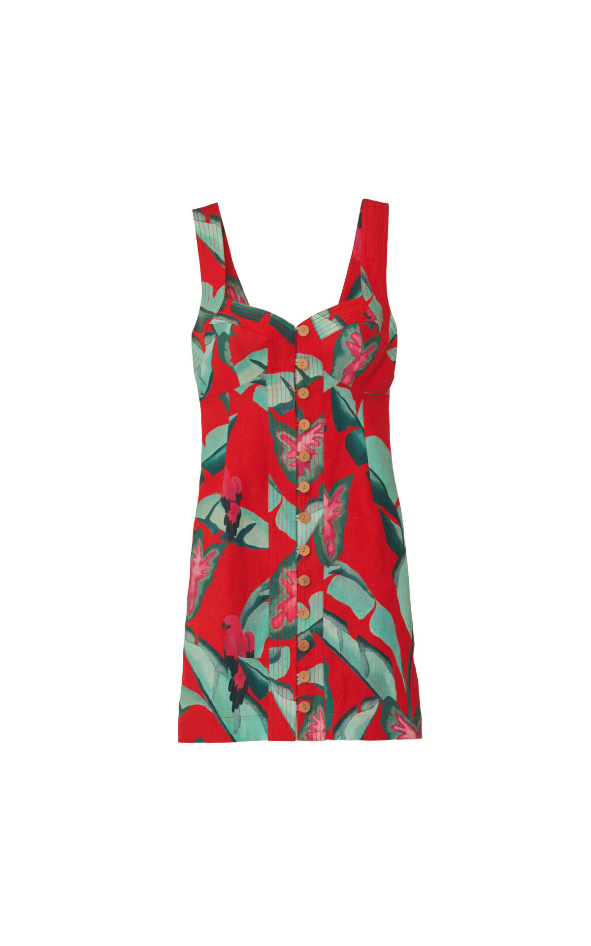 Farm Rio Summer foliage red mini dress from Bicester Village