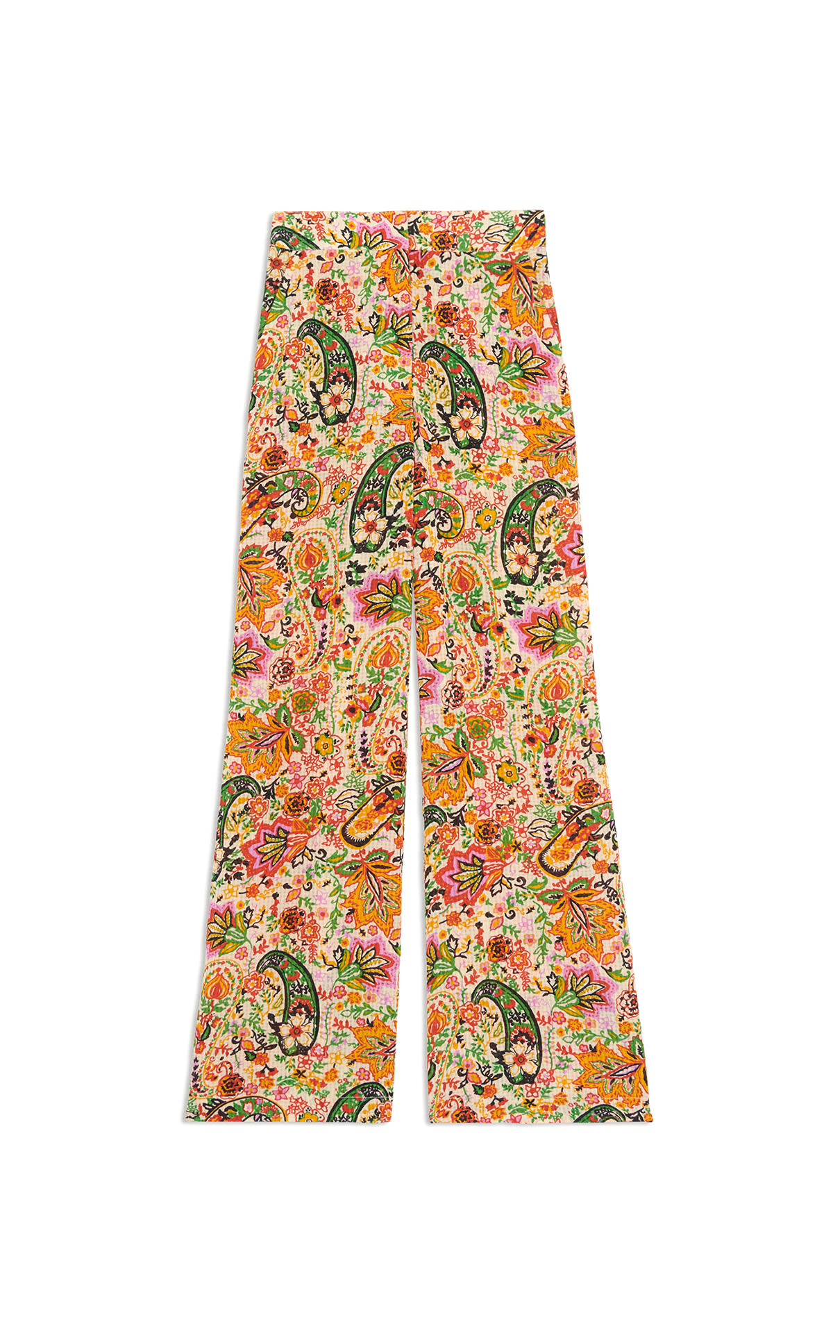 Elephant leg pants with orange prints ba&sh