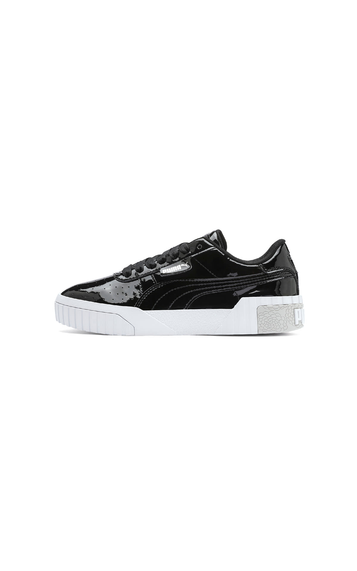 PUMA Cali patent junior in black and white at The Bicester Village Shopping Collection