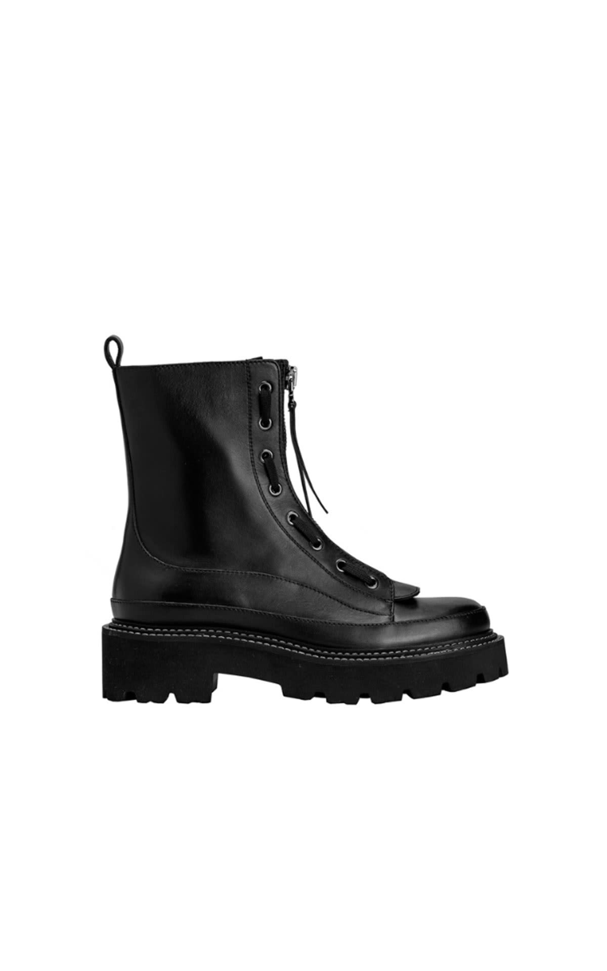 Bota combat piel con cordones PINKO outlet barcelona la roca village