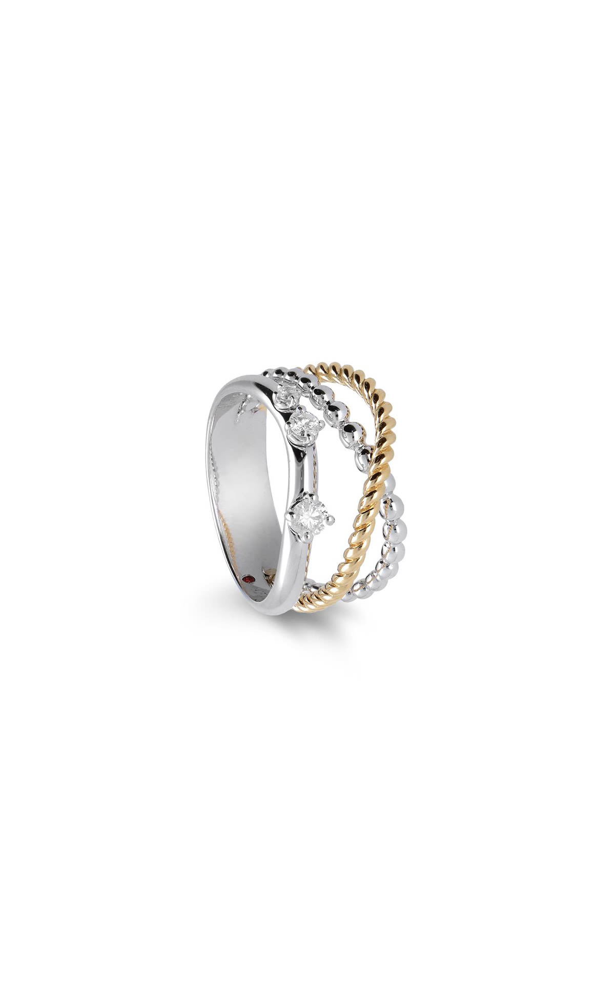 Luxury Zone Alfieri & St John, | White and yellow gold ring with diamonds