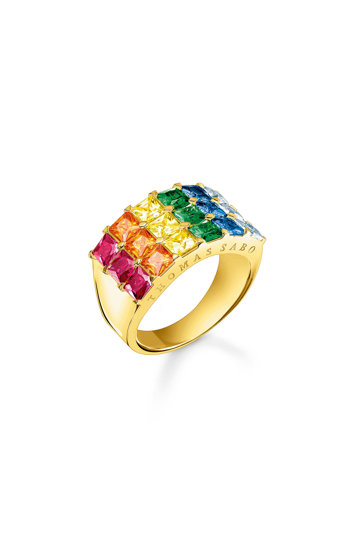 Gold ring with colored diamonds Thomas sabo