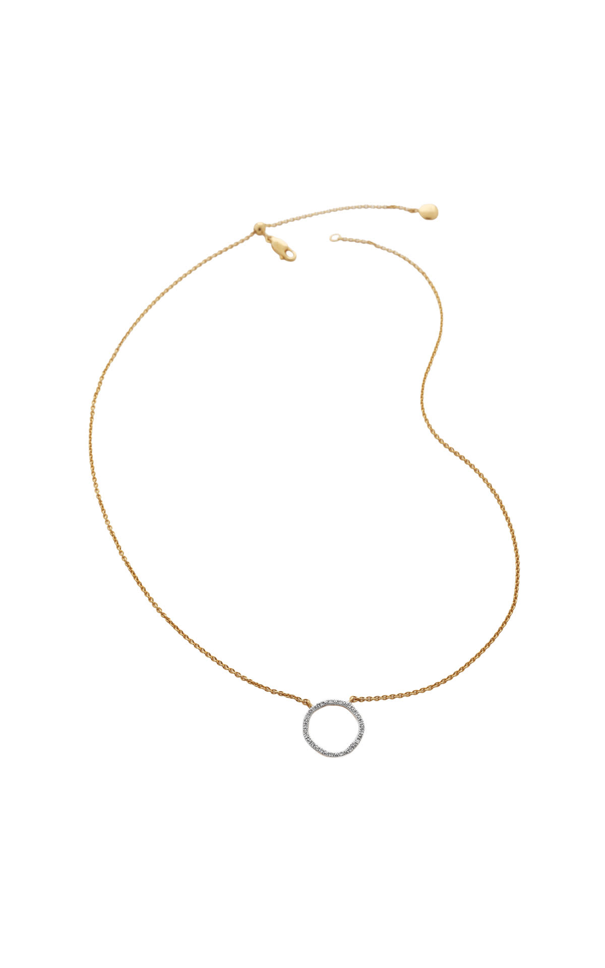 Monica Vinader 18k Gold Vermeil Riva Circle Diamond Necklace  from Bicester Village
