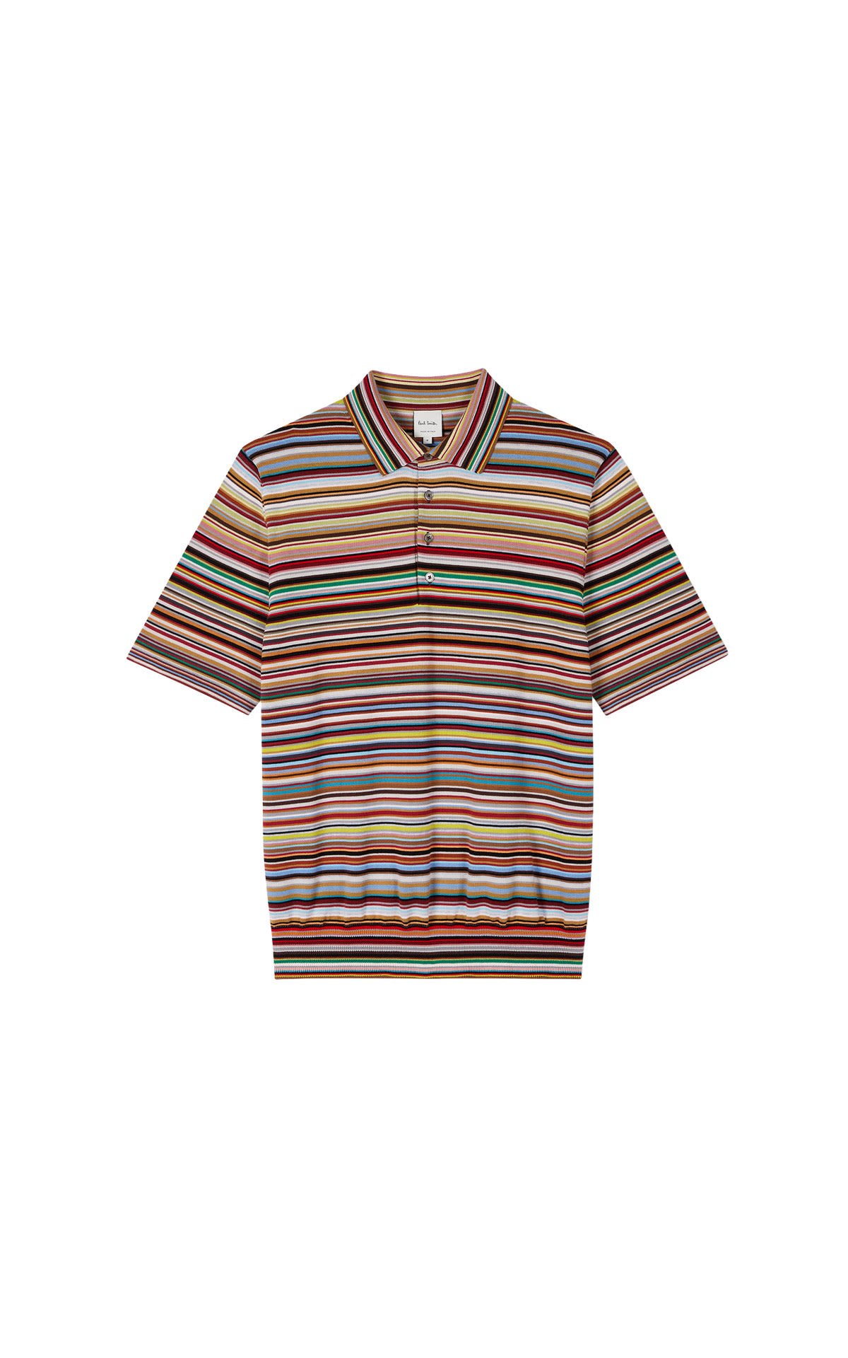 Paul Smith Multi signature stripe organic cotton ss polo from Bicester Village