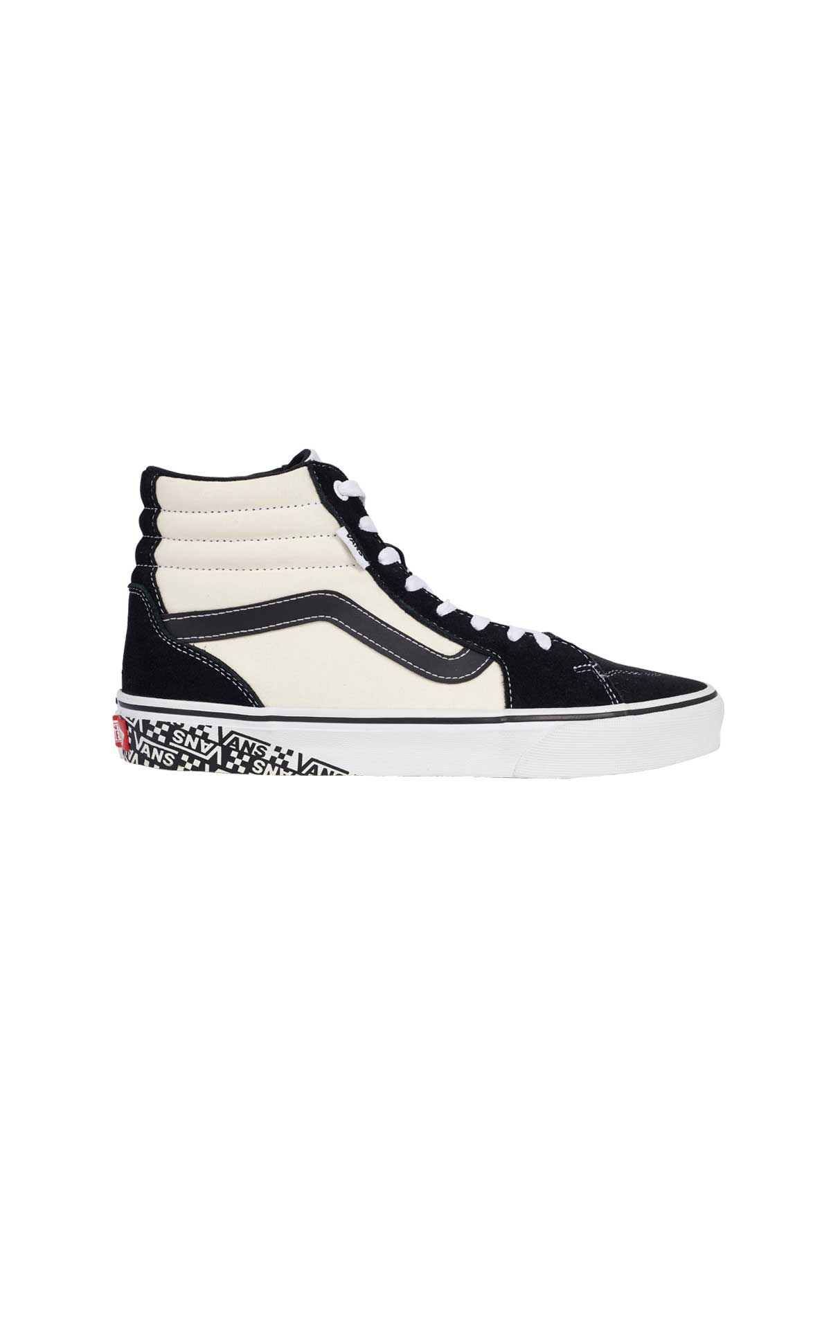 White and black high-top sneakers Vans outet madrid las rozas village
