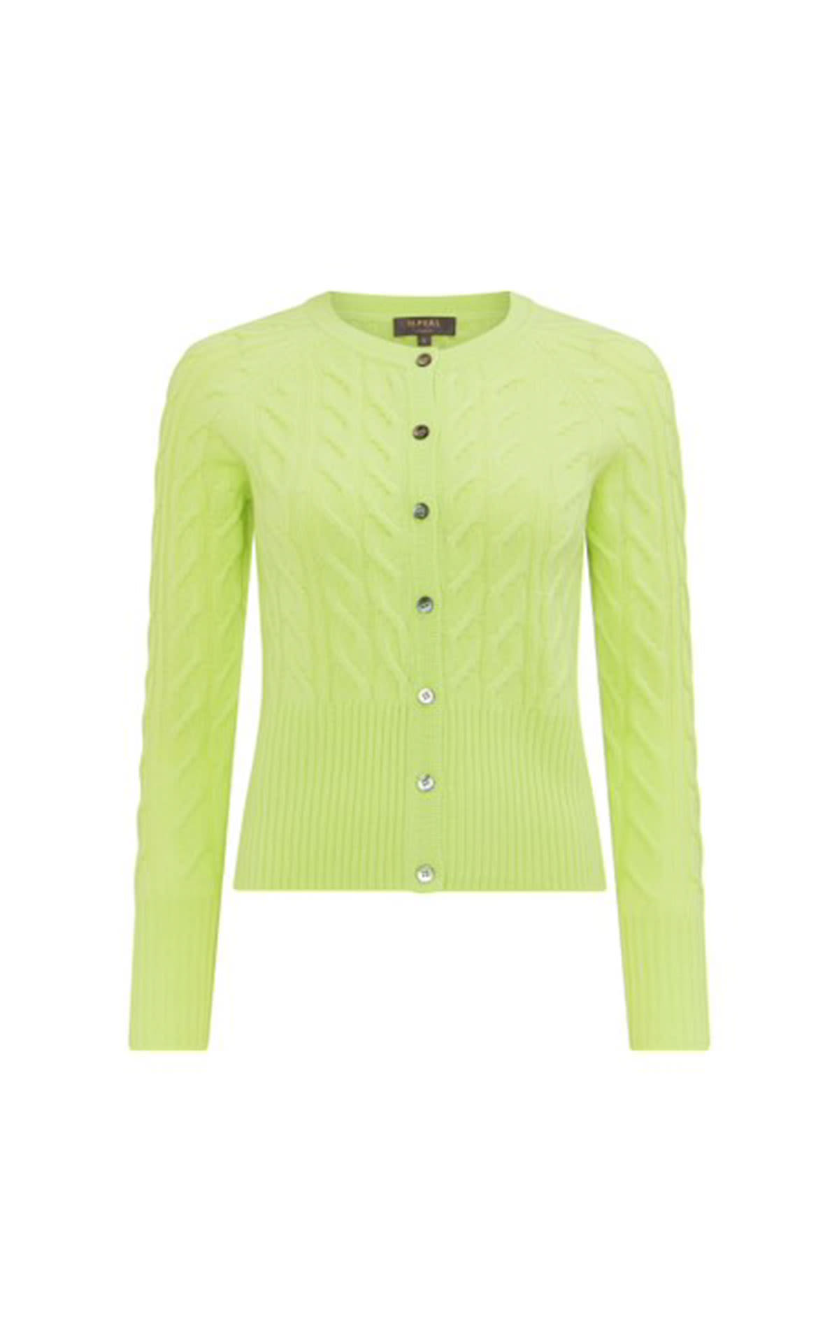 N.Peal Cable cardigan key lime from Bicester Village
