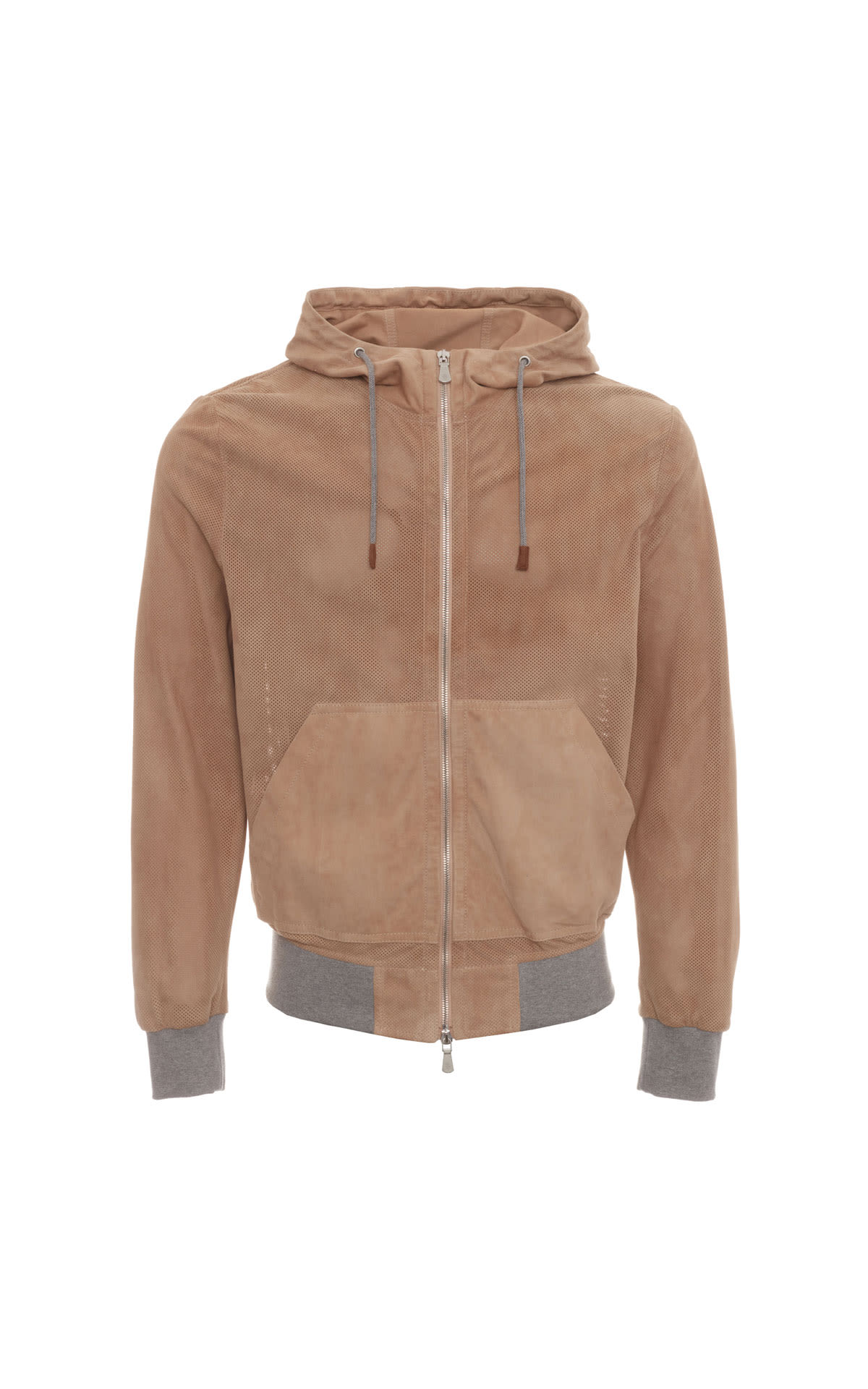Eleventy Perforated suede hooded jacket from Bicester Village