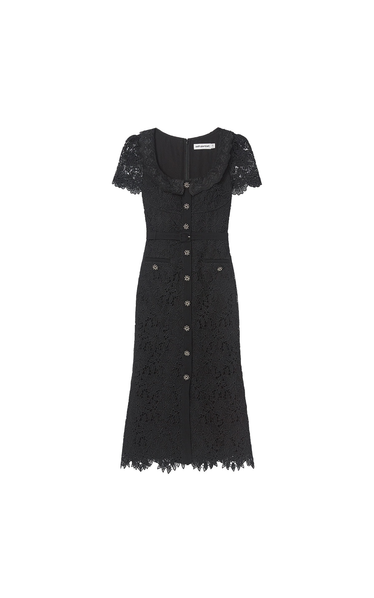 Self Portrait Black Guipure lace midi dress from Bicester Village