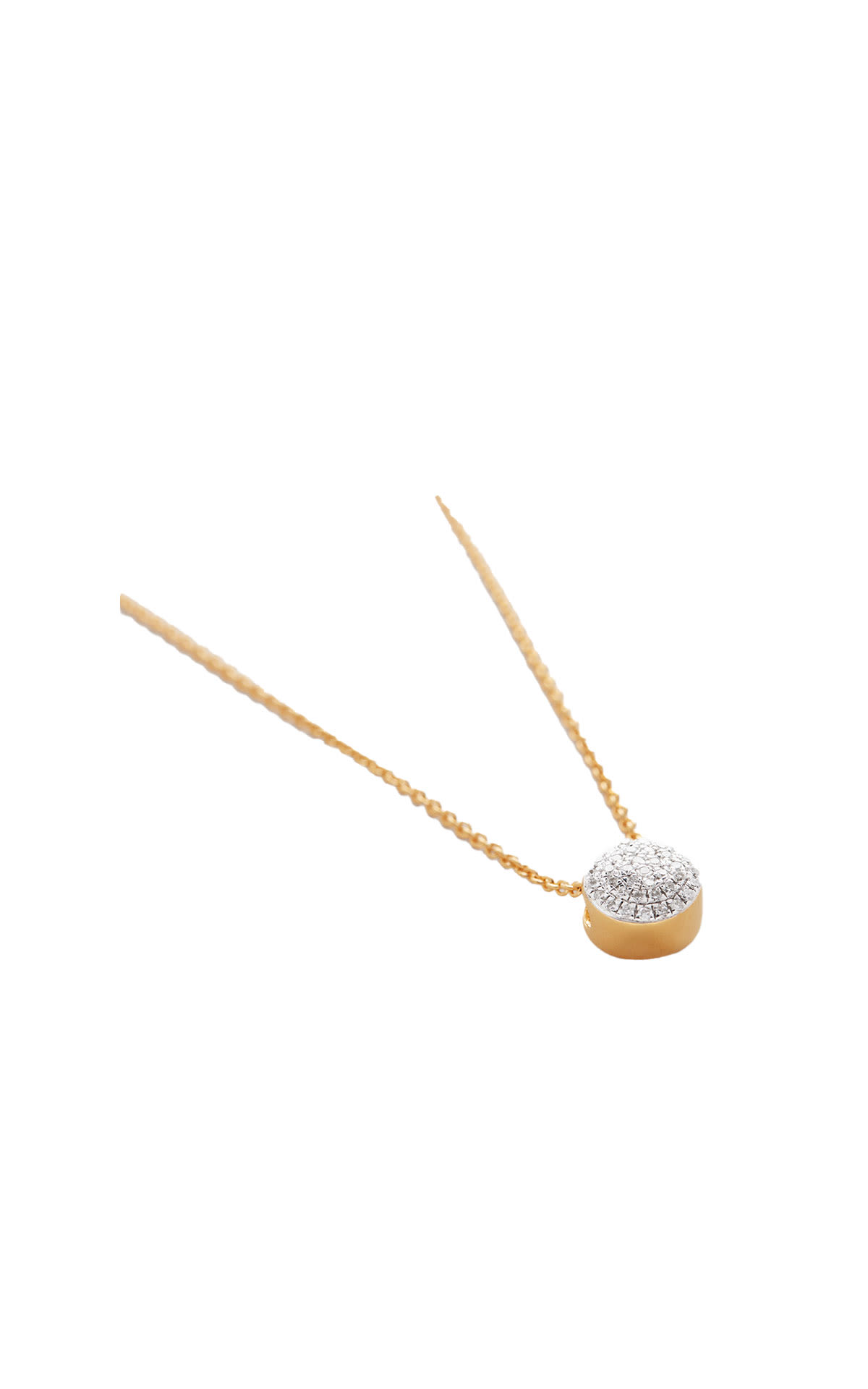 Monica Vinader  18ct Gold vermeil fiji button diamond necklace from Bicester Village
