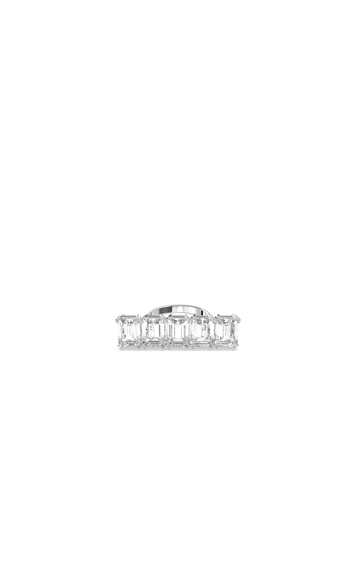 Swarovski Rhodium-plated octagonal cut Millenia cocktail ring