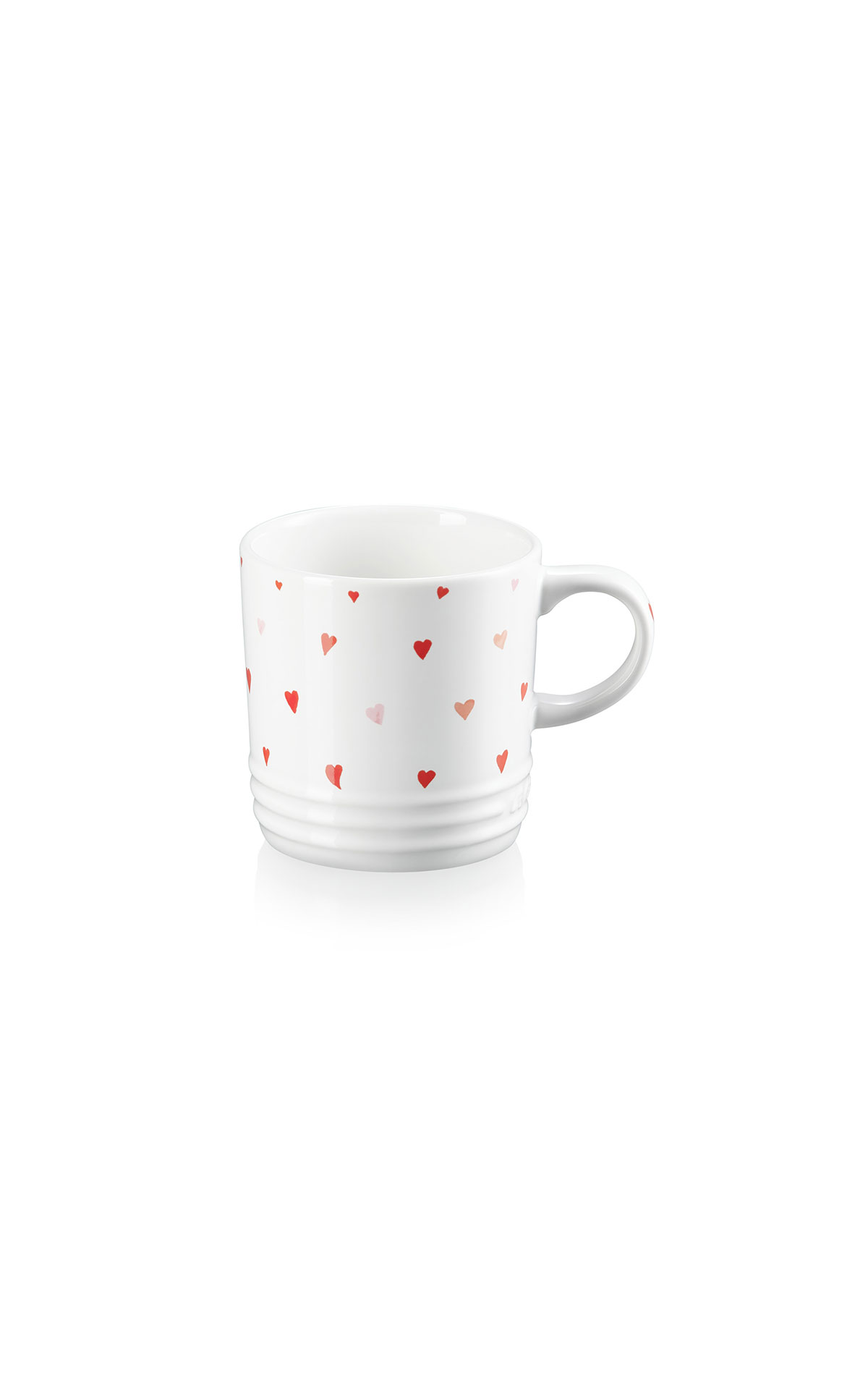 Le Creuset Stoneware heart decal mug white from Bicester Village
