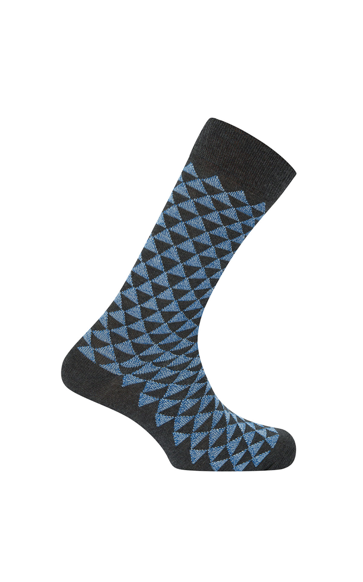 Blue and black sock with triangle print Punto Blanco