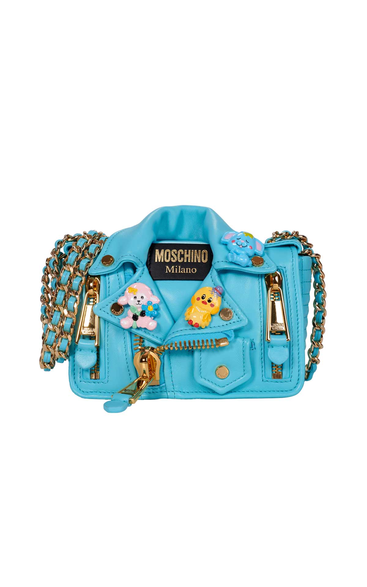 blue shoulder bag Moschino