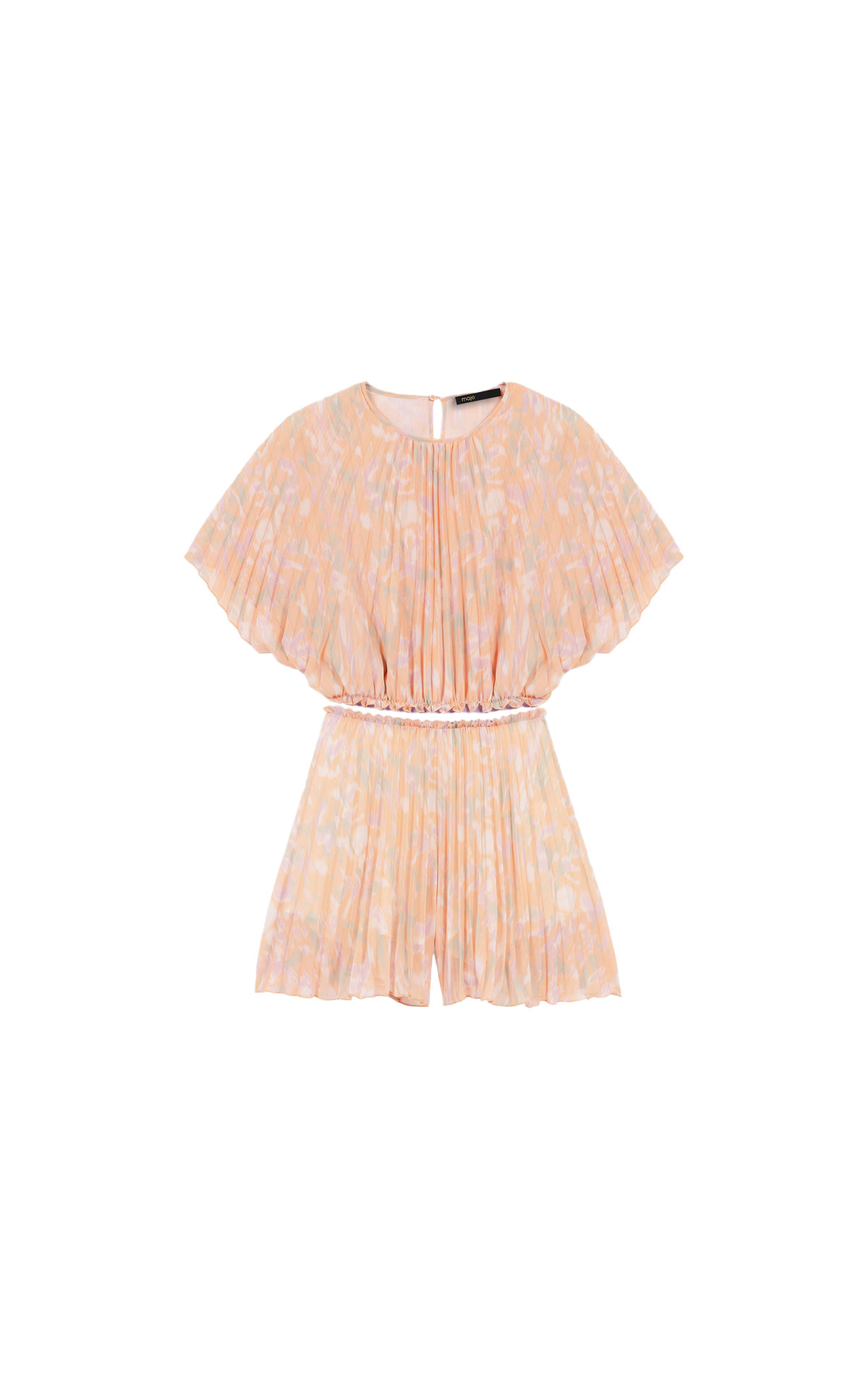 Printed pleated blouse and shorts set maje outlet bercelona la roca village