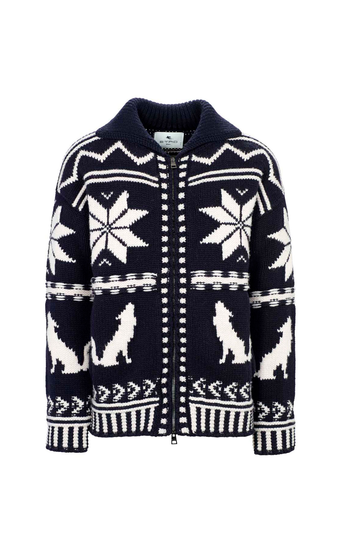 Printed Zip Knit Sweater Etro