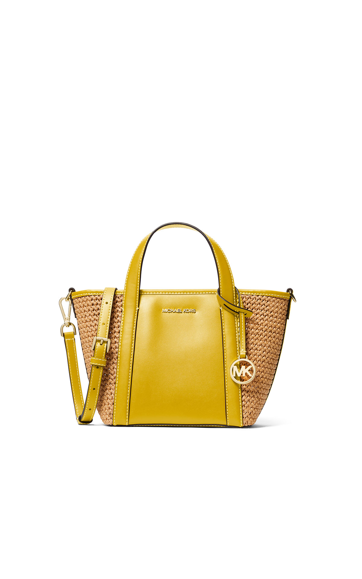 Bolso tote rafia amarillo Michael kors outlet madrid las rozas village
