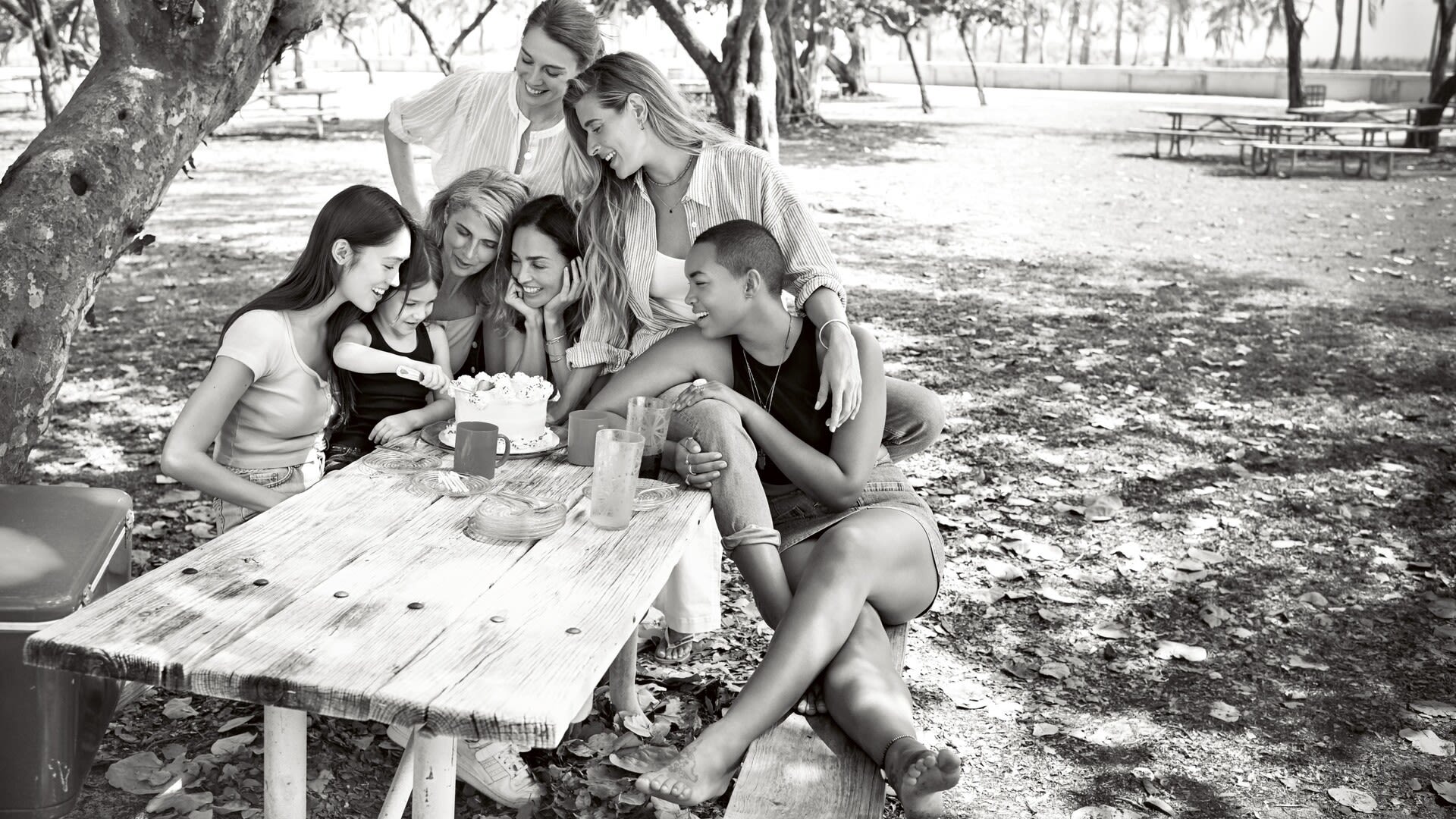 Different women generations enjoying Clarins