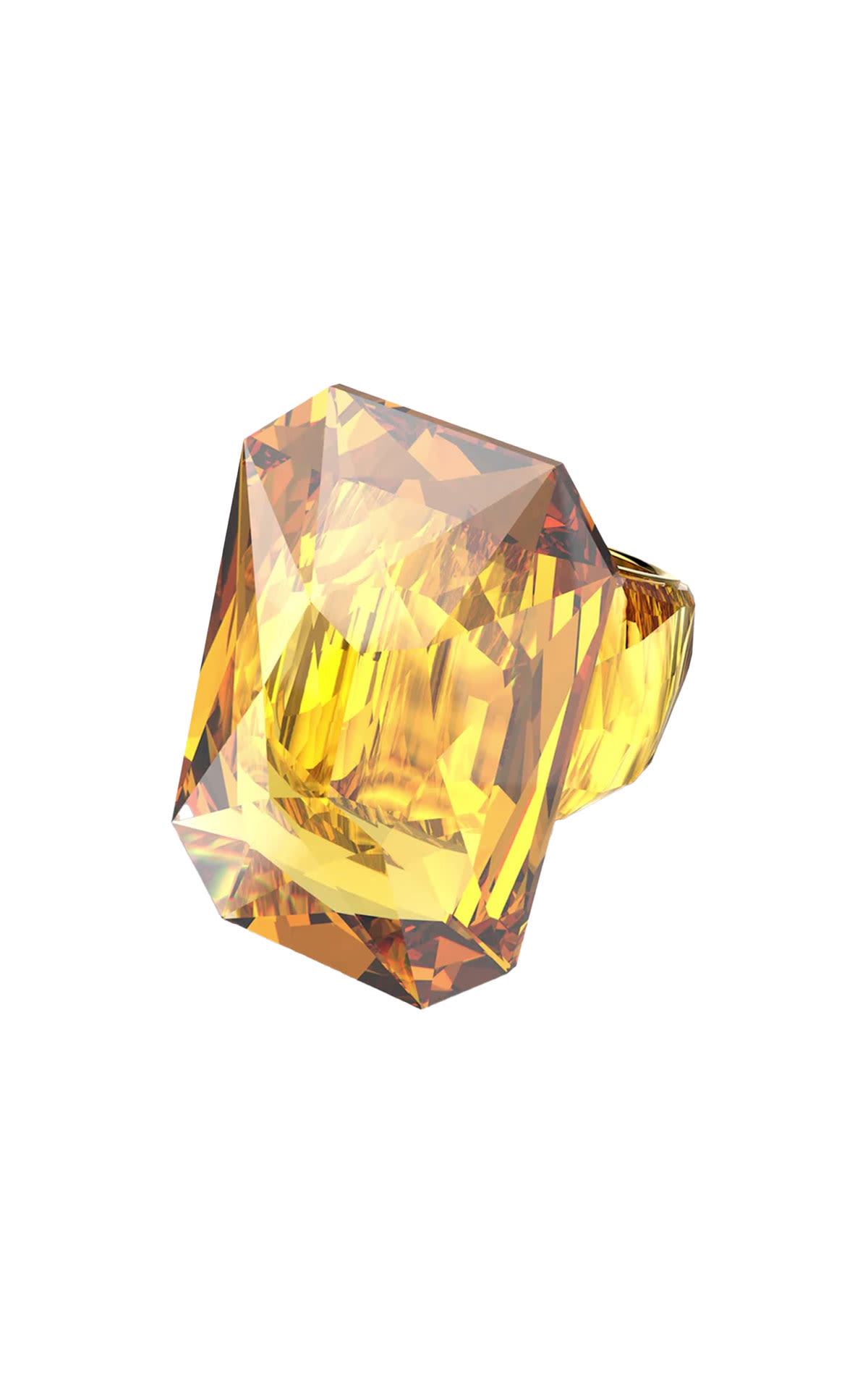 Lucent yellow octagonal cut cocktail ring swarovski outlet barcelona la roca village