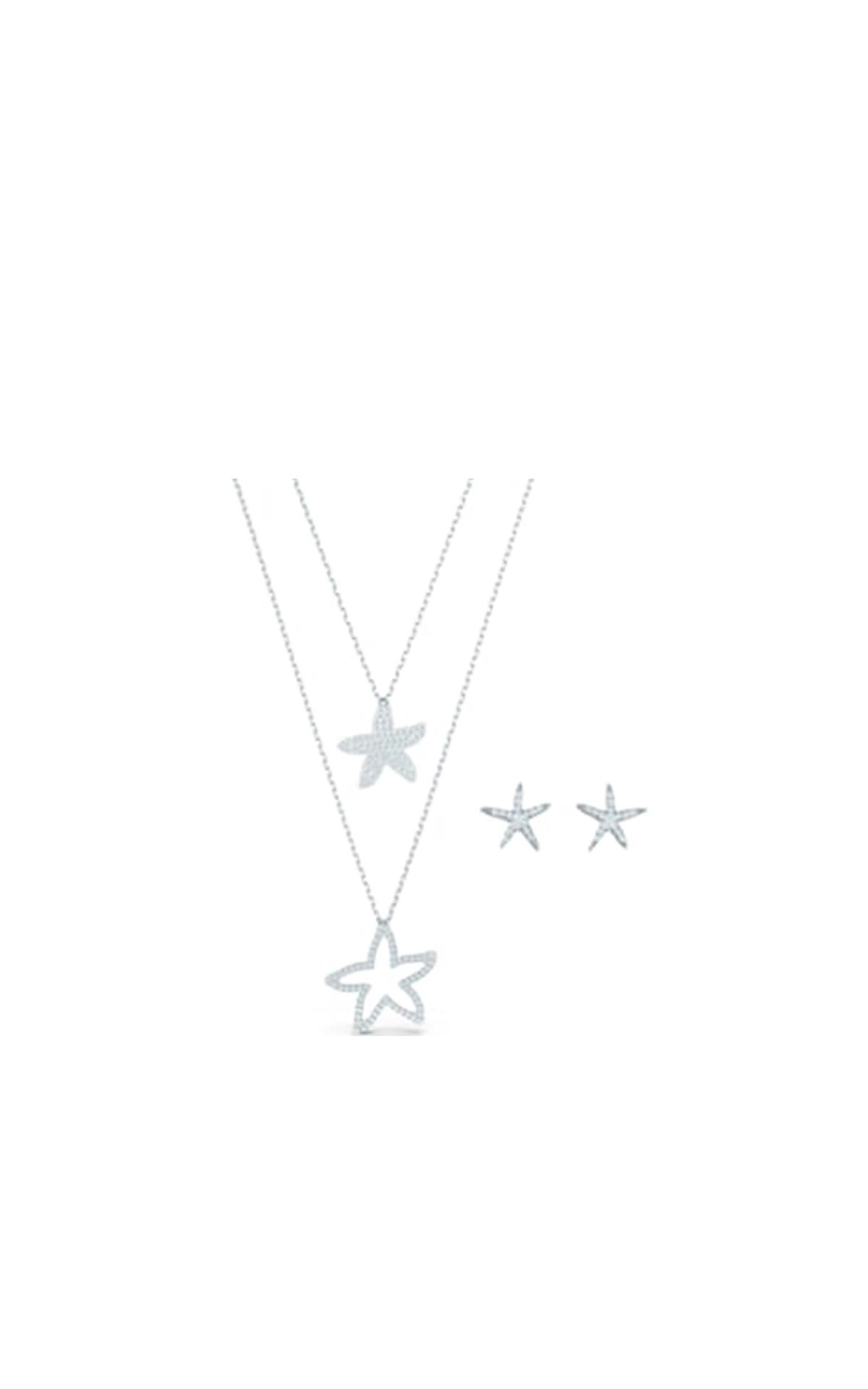 Set collane e orecchini placcate in rodio Swarovski