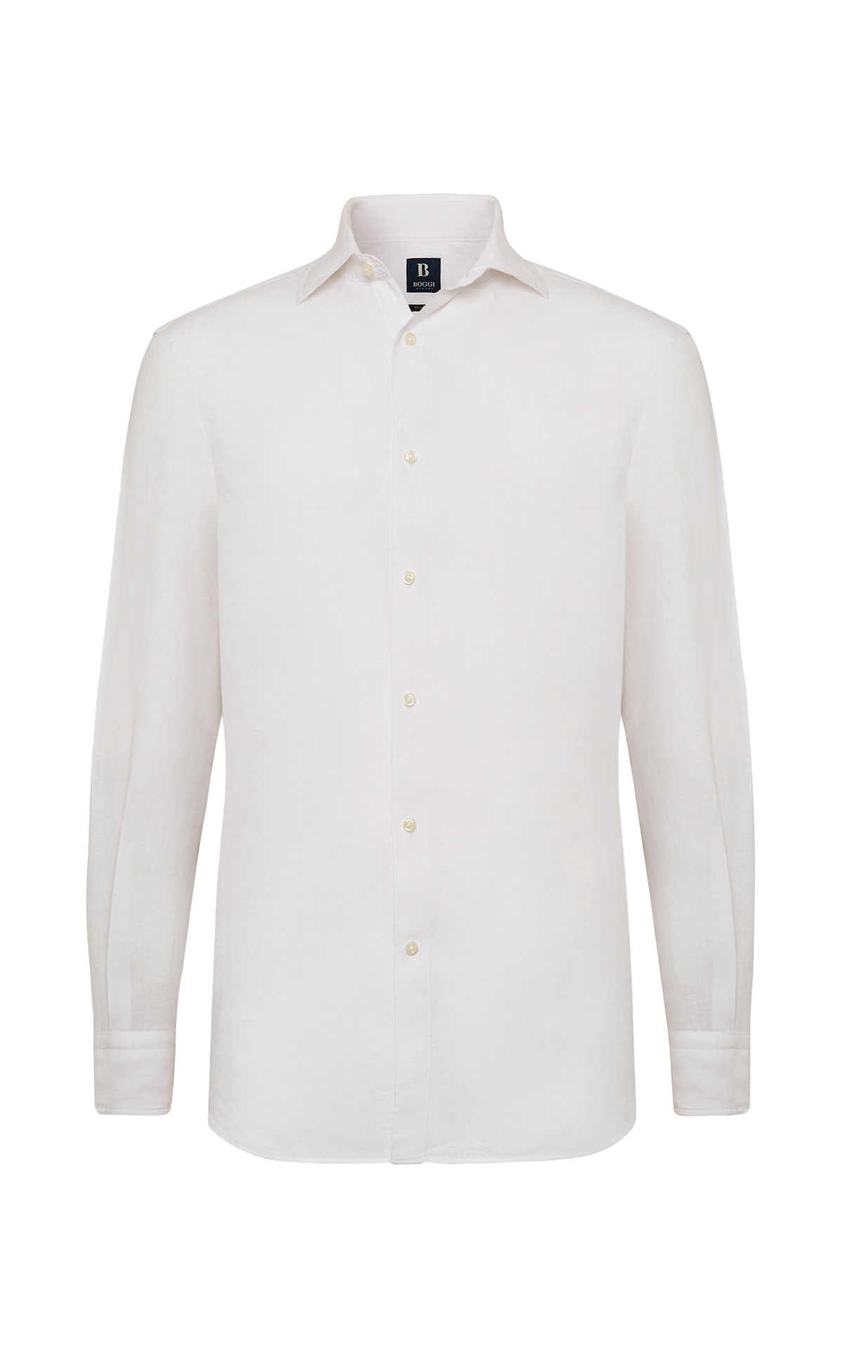 Regular fit closed collar linen shirt Boggi Milano