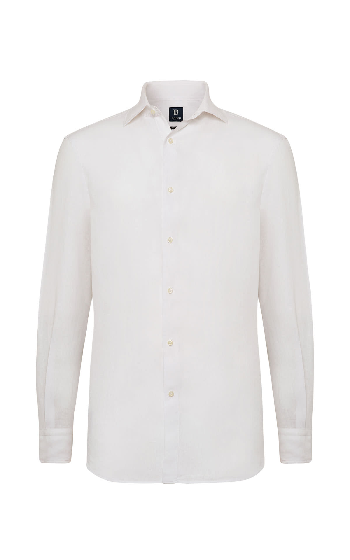 Regular fit closed collar linen shirt Boggi Milano