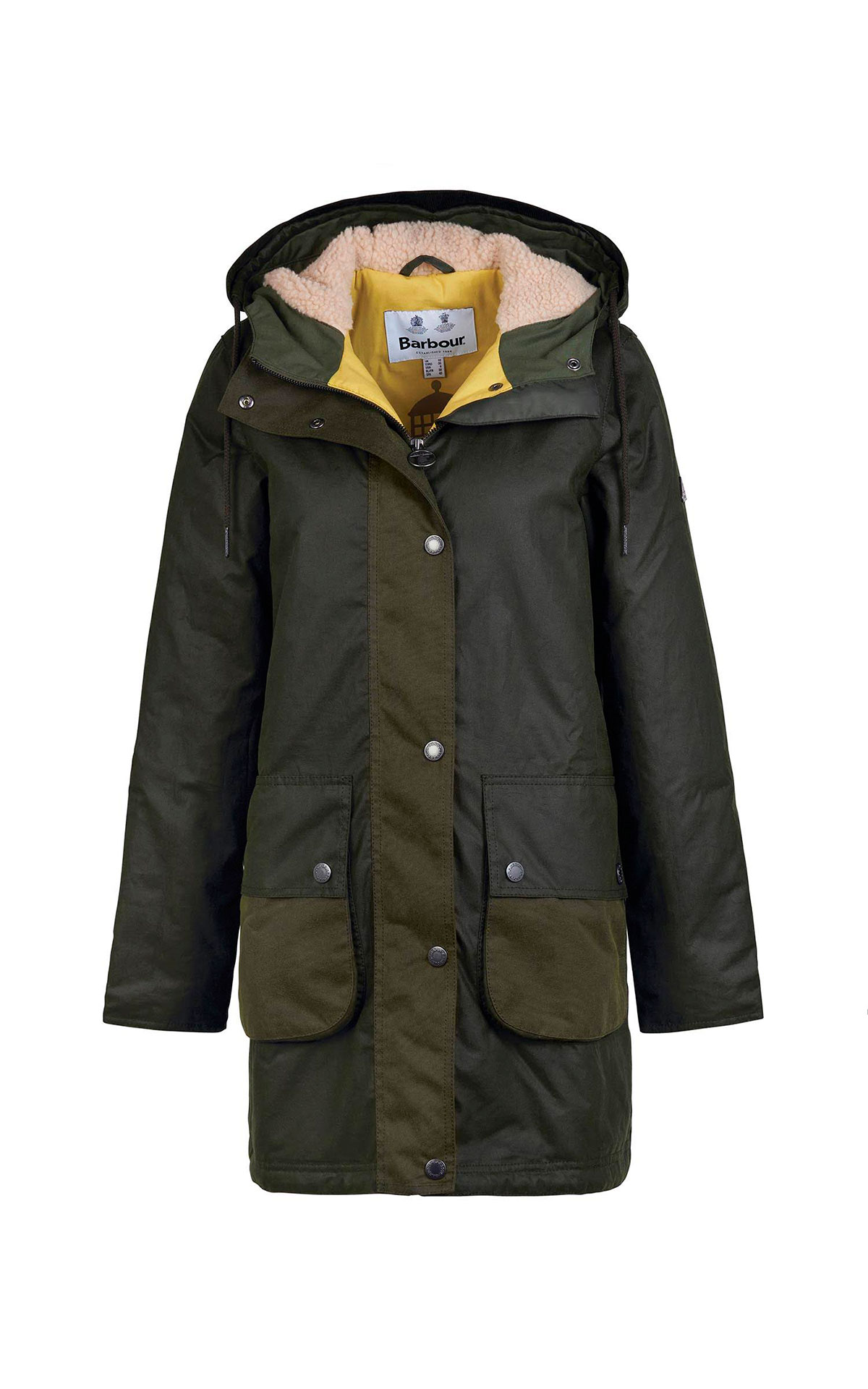 Long military green jacket barbour