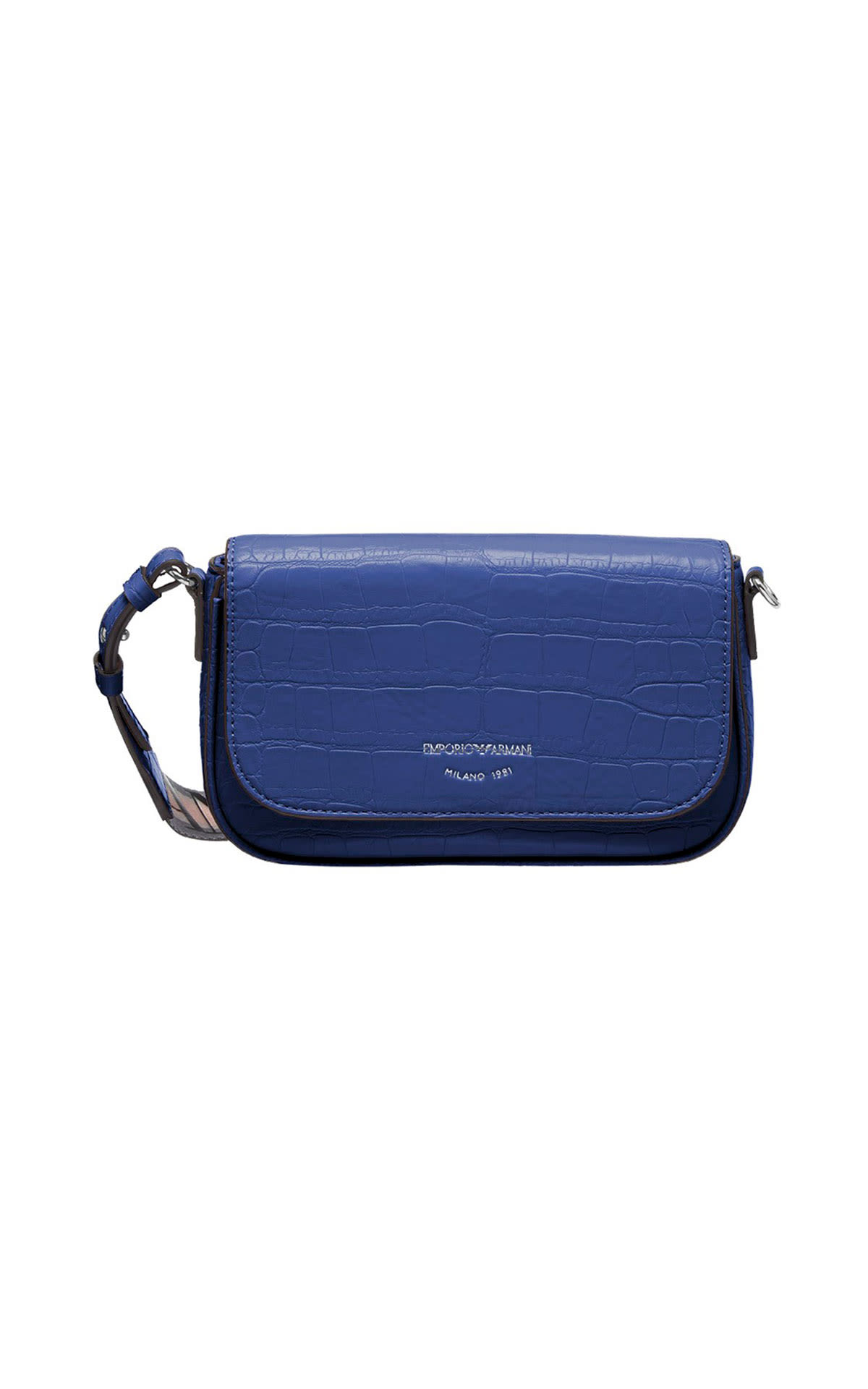 Blue shoulder bag with flap Armani