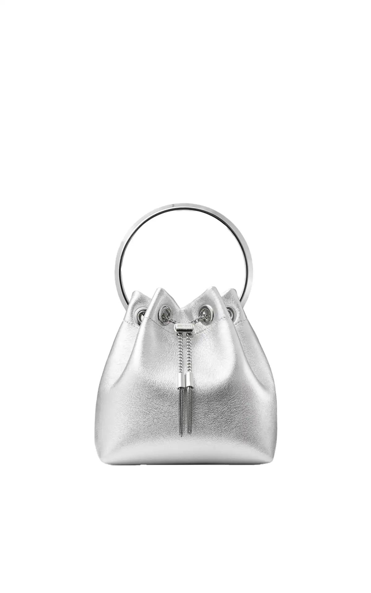 Jimmy Choo Bon Bon silver metallic nappa bag La Vallée Village