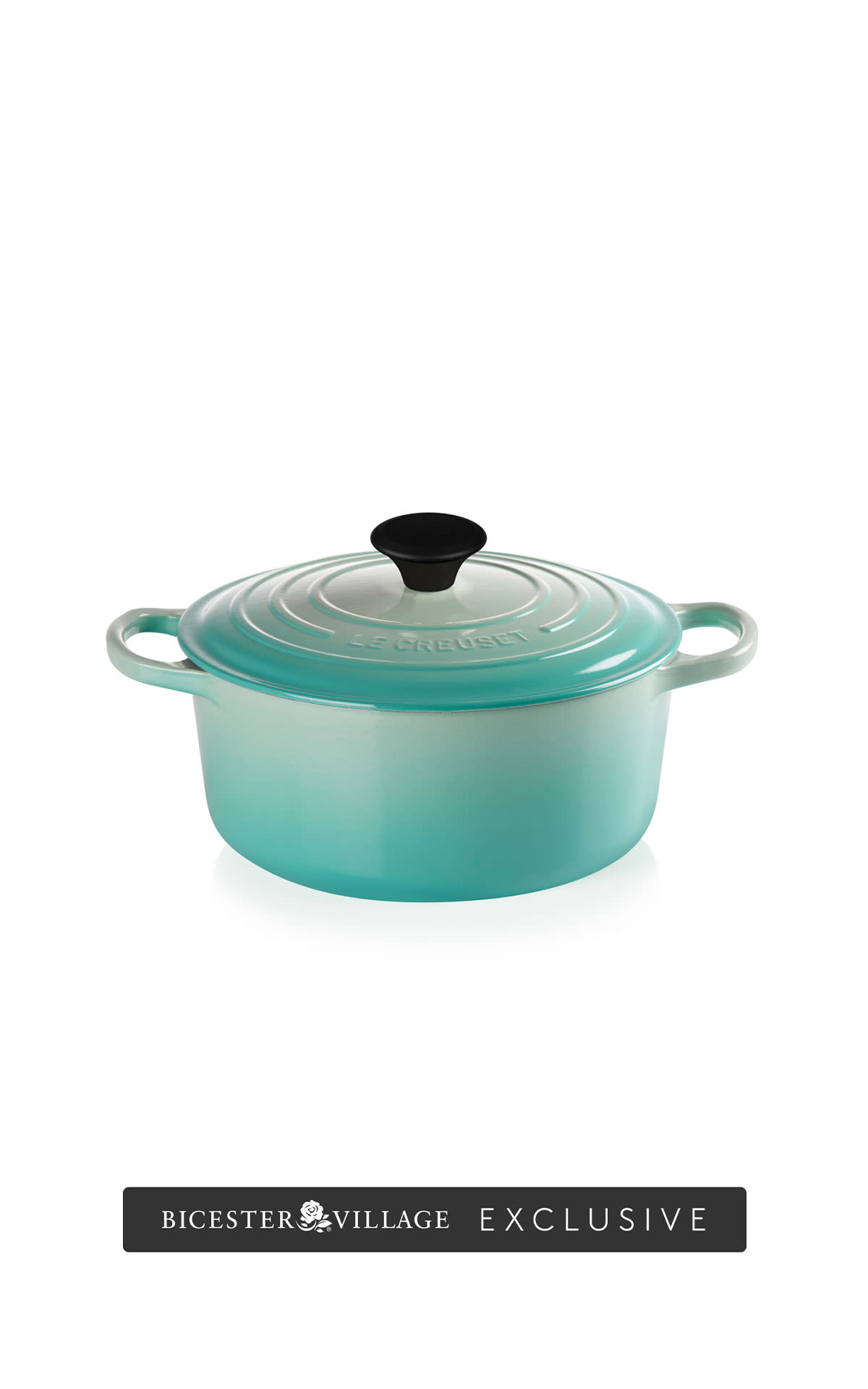 Le Creuset 24cm Cast iron round casserole cool mint from Bicester Village