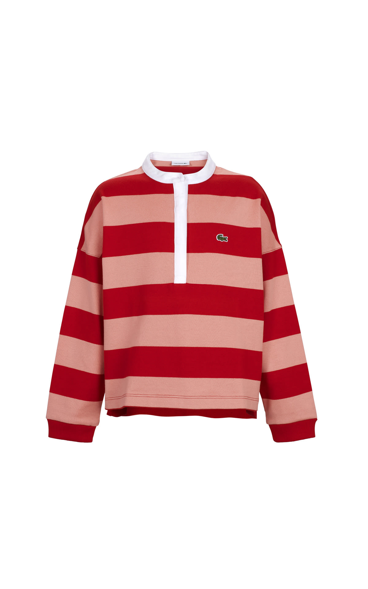 Pink and red striped polo shirt Lacoste