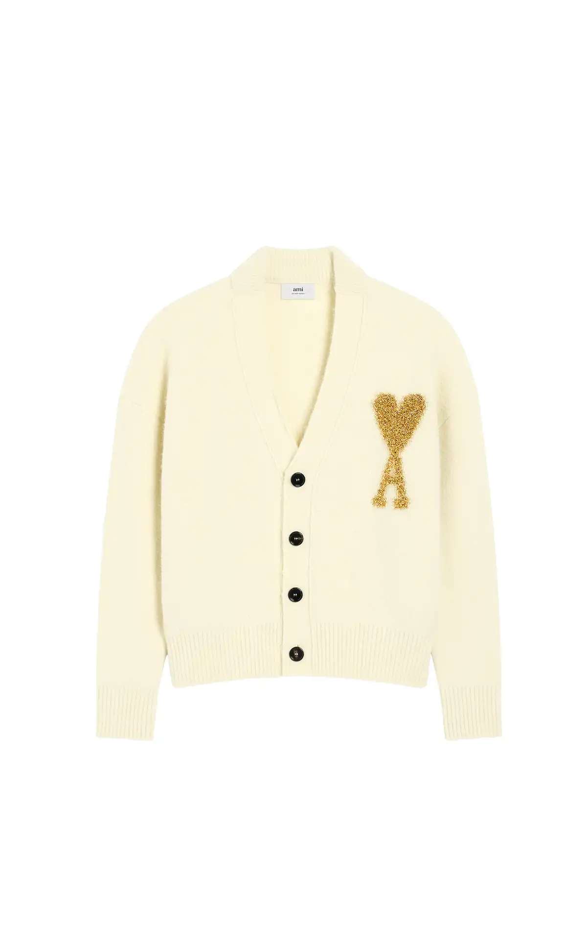 Ami Paris Cardigan Ami de coeur beige La Vallée Village