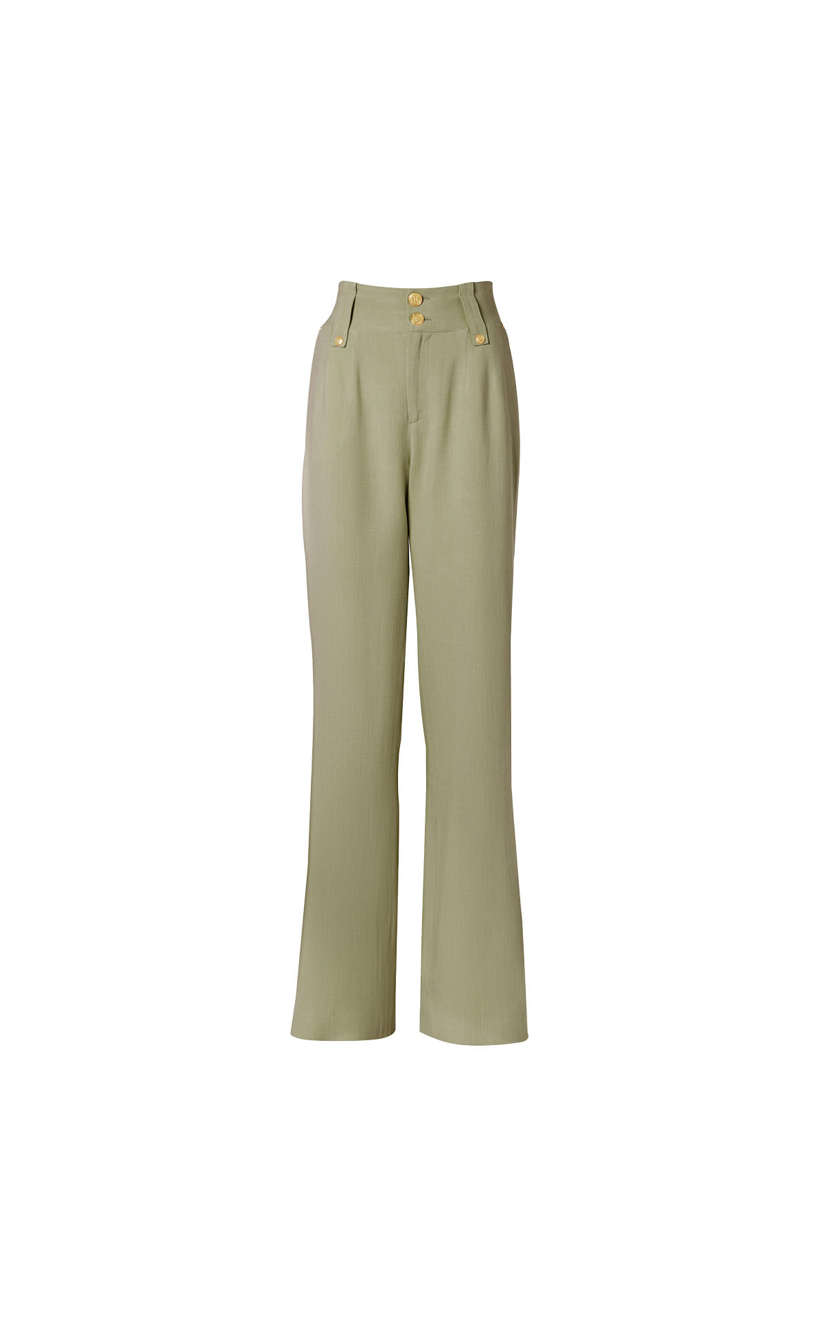 Holland Cooper High waisted straight trouser (sage linen) from Bicester Village
