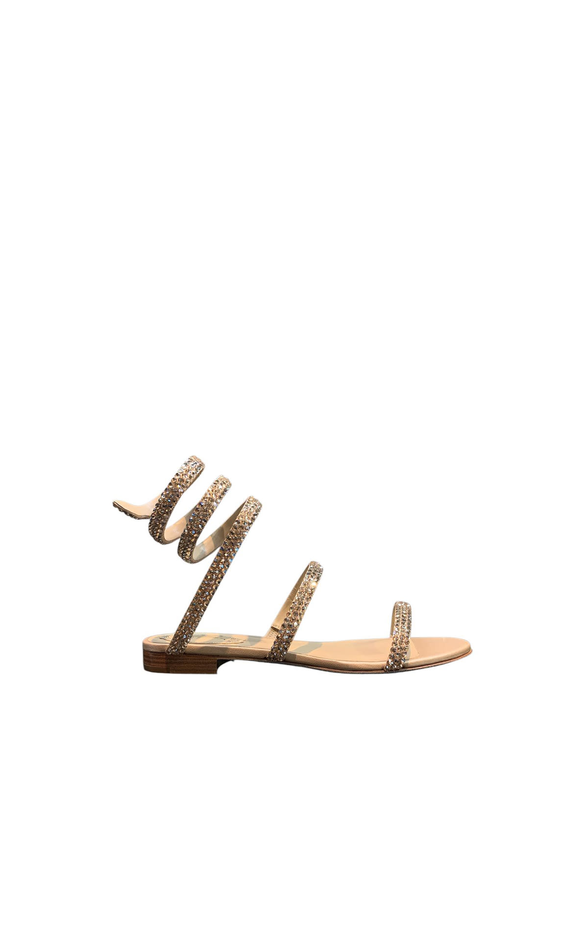 Rene Caovilla gold low sandals