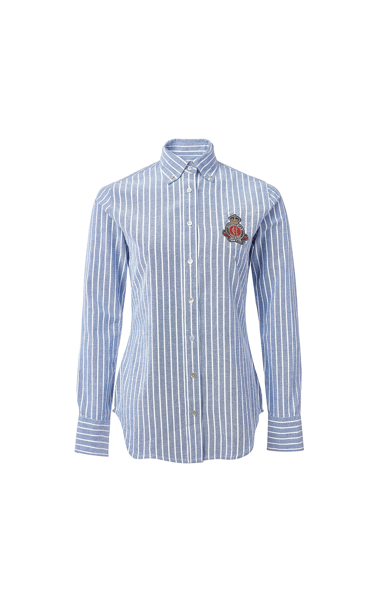 Holland Cooper Classic Oxford shirt tick stripe blue from Bicester Village