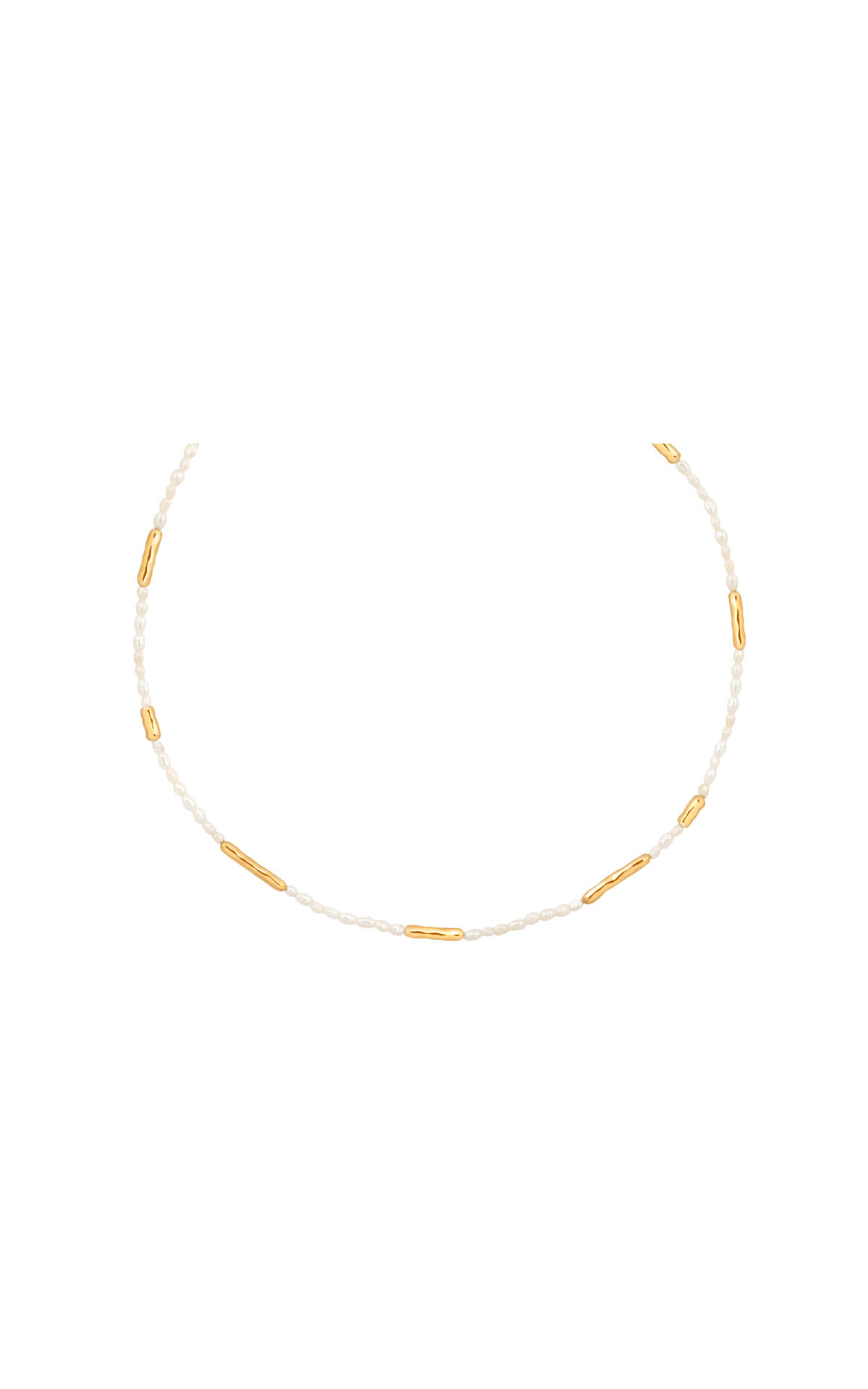 Astrid & Miyu Molten Pearl Necklace in Gold from Bicester Village