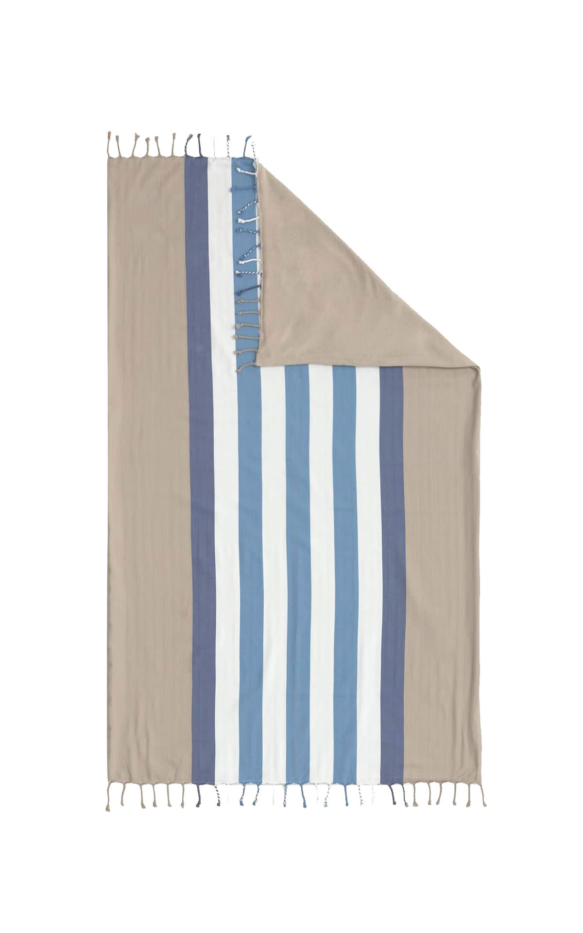 Blue and brown striped towel Textura