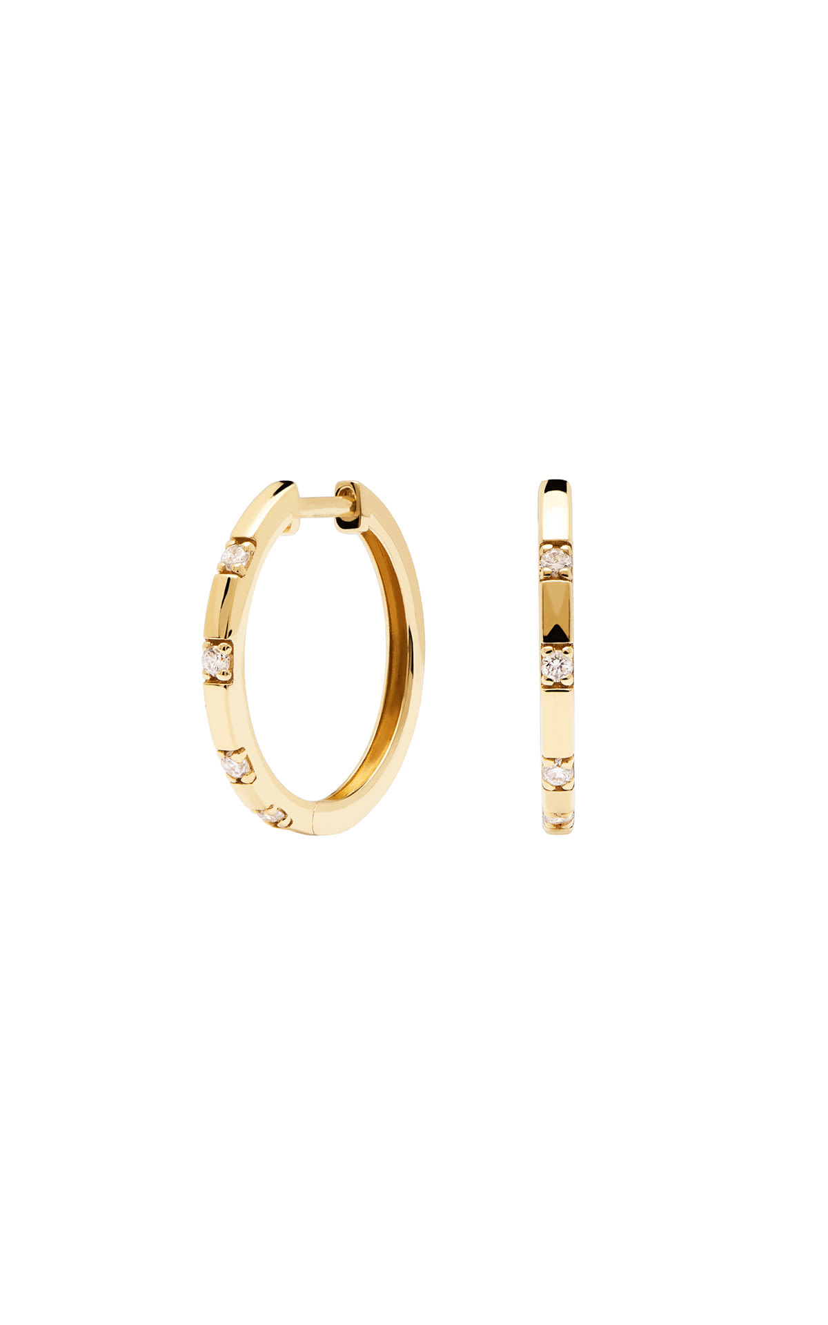 Gold hoops with diamonds PDPAOLA outlet barcelona la roca village