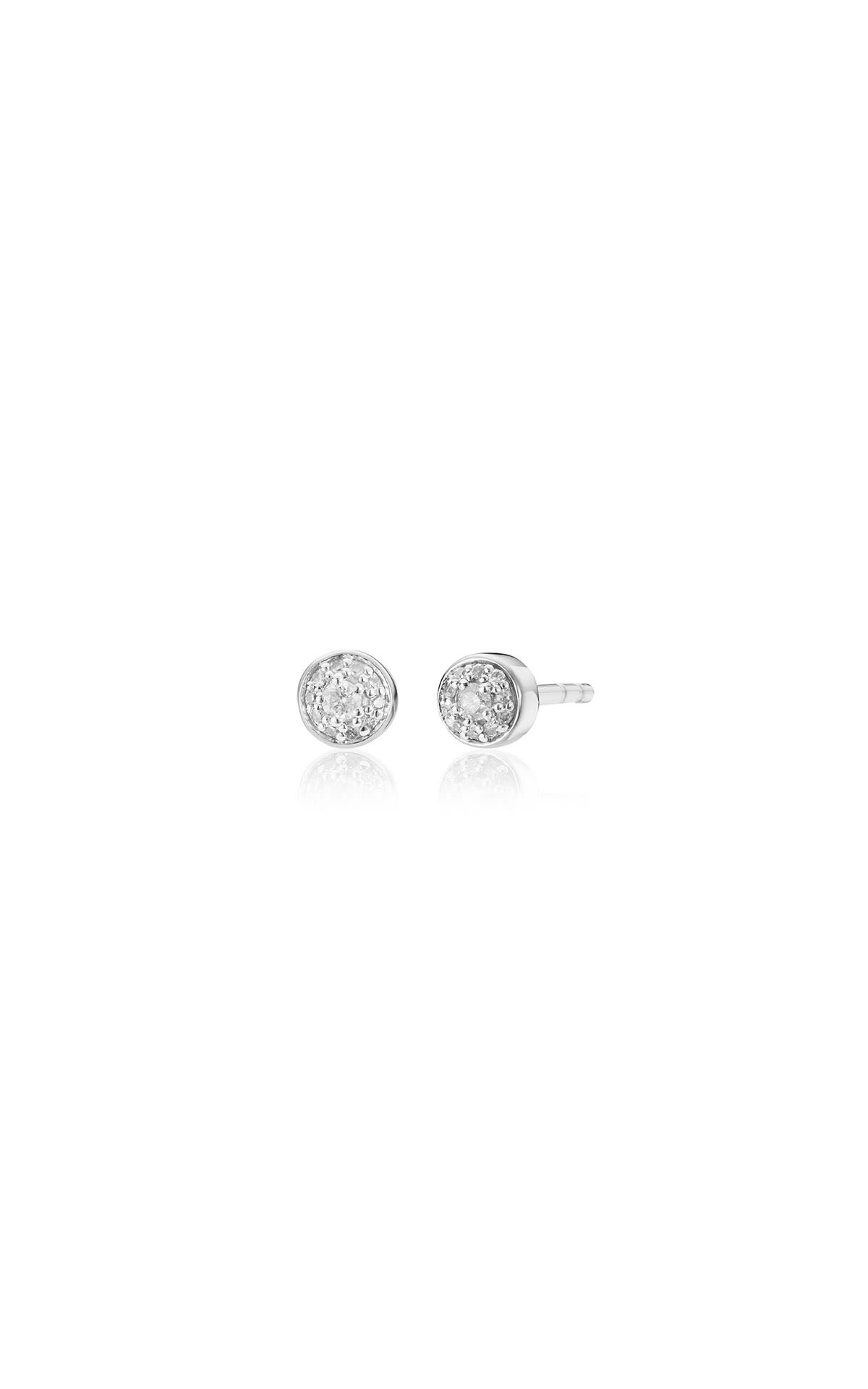 Monica Vinader Fiji tiny button diamond stud earrings   from Bicester Village