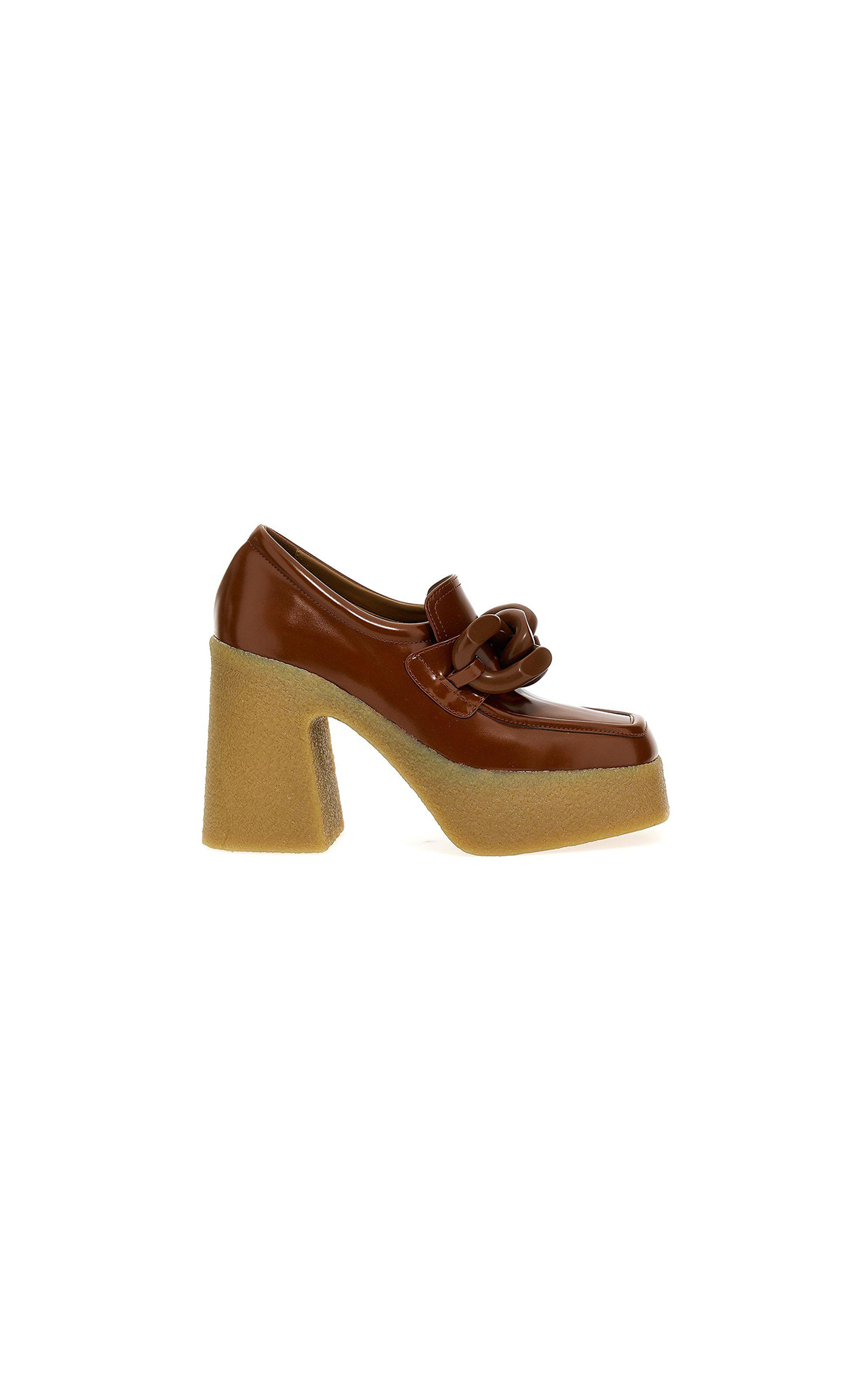 Stella McCartney brown high-heeled loafers