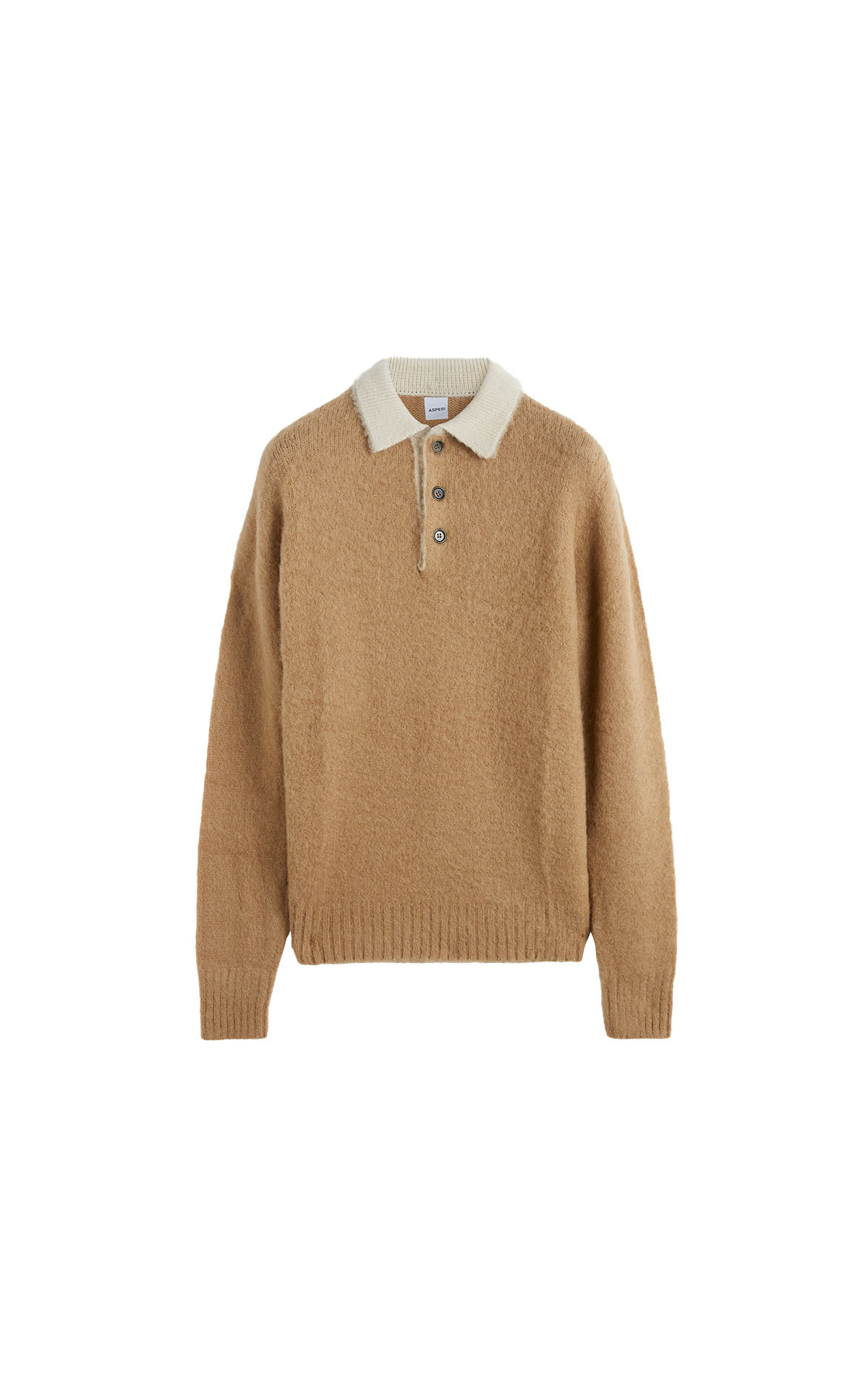 Aspesi Men's brown and white polo shirt